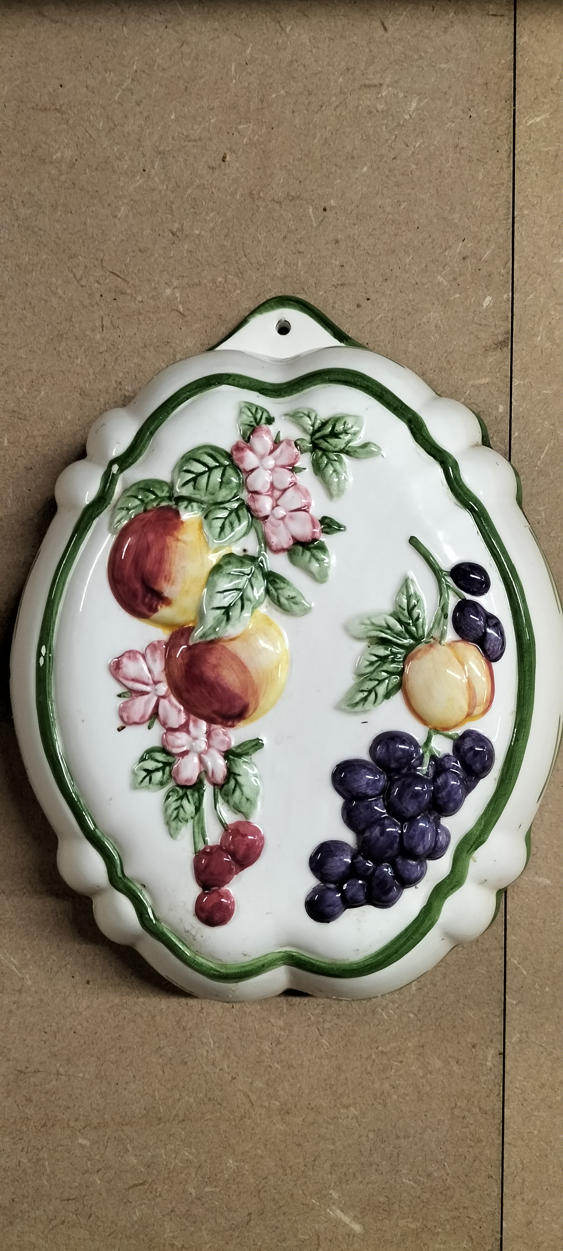 A Relief Moulded Ceramic Wall Hanging Jelly Mould