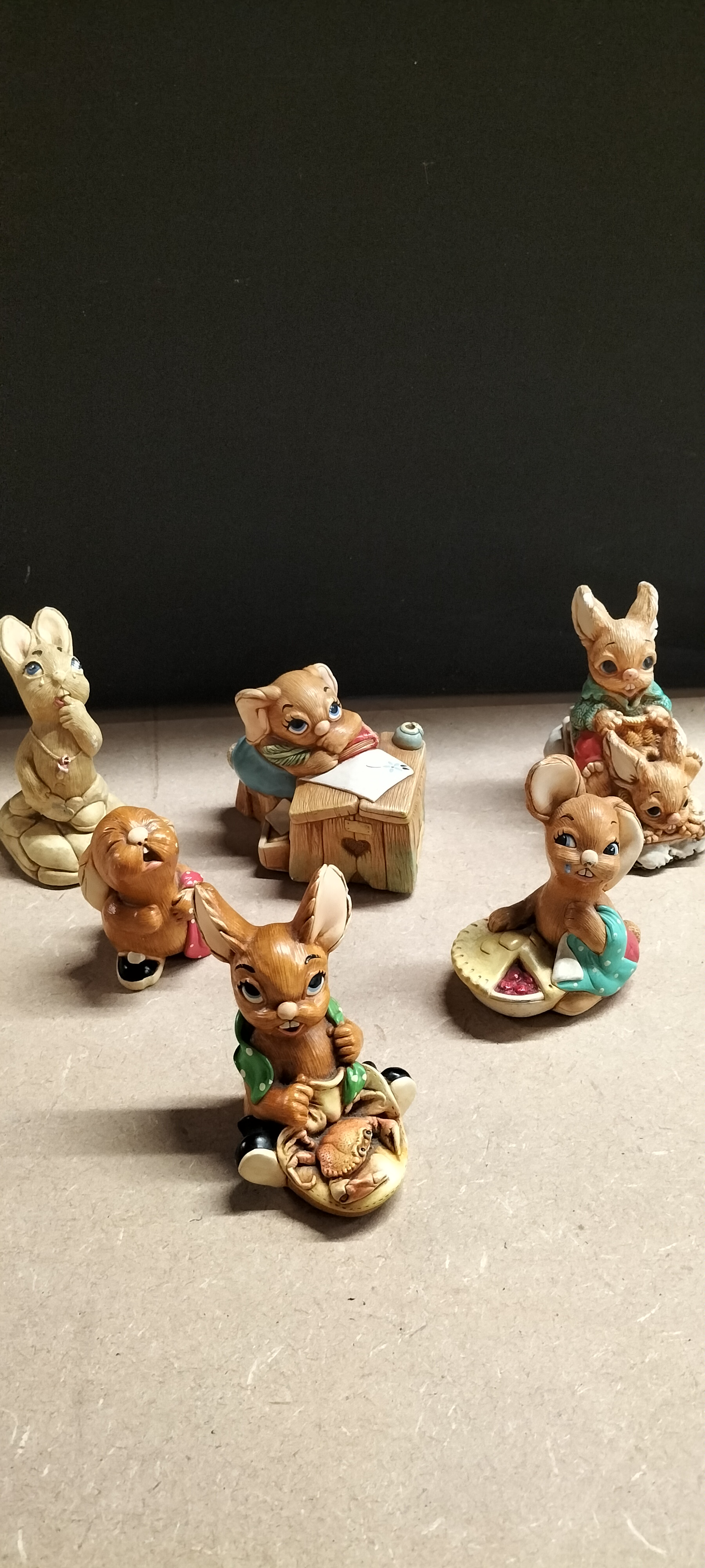 6 PenDelfin, Pepiware and Lakeside Art Hand-Painted Stoneware Animal Figurines