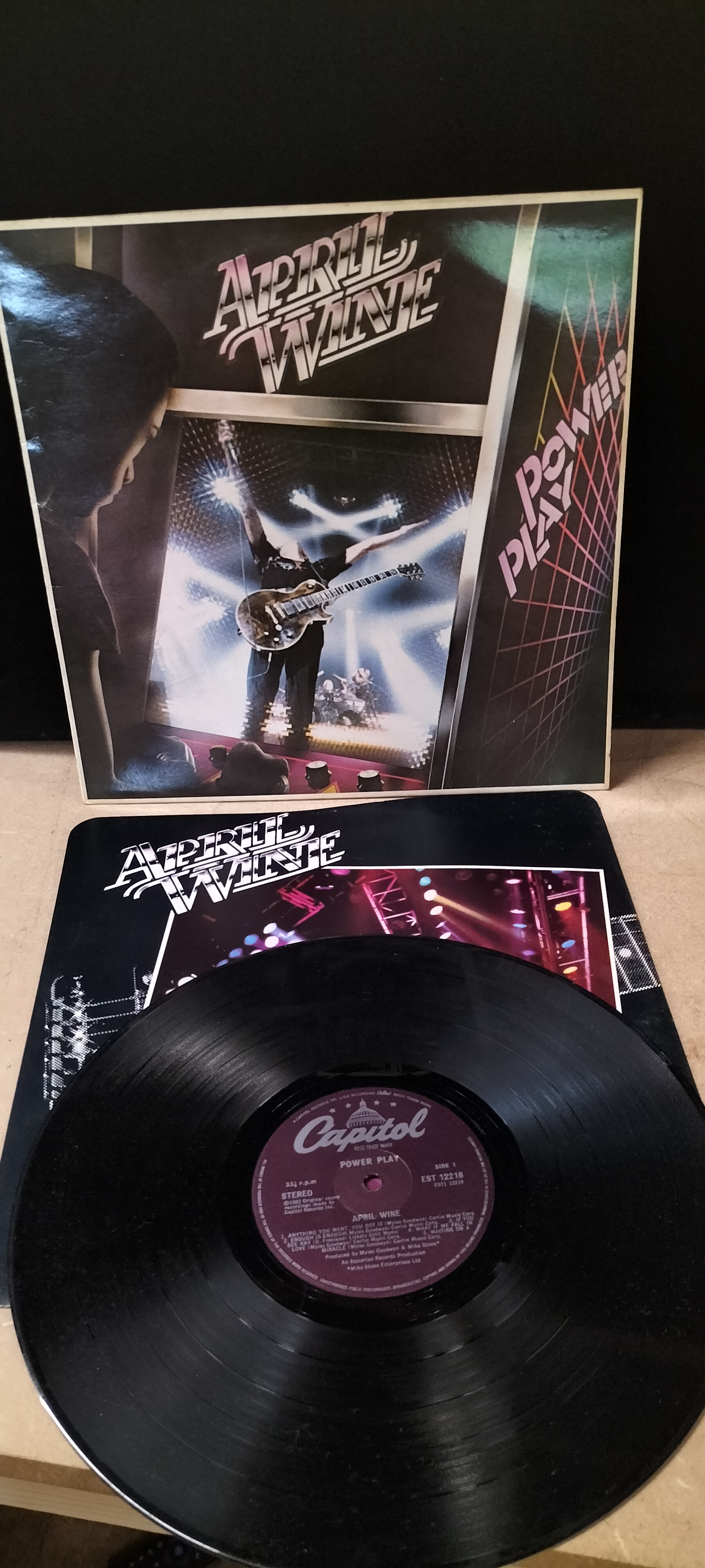 1 1982 UK Pressing April Wine Vinyl LP Record, Power Play, EST 12218