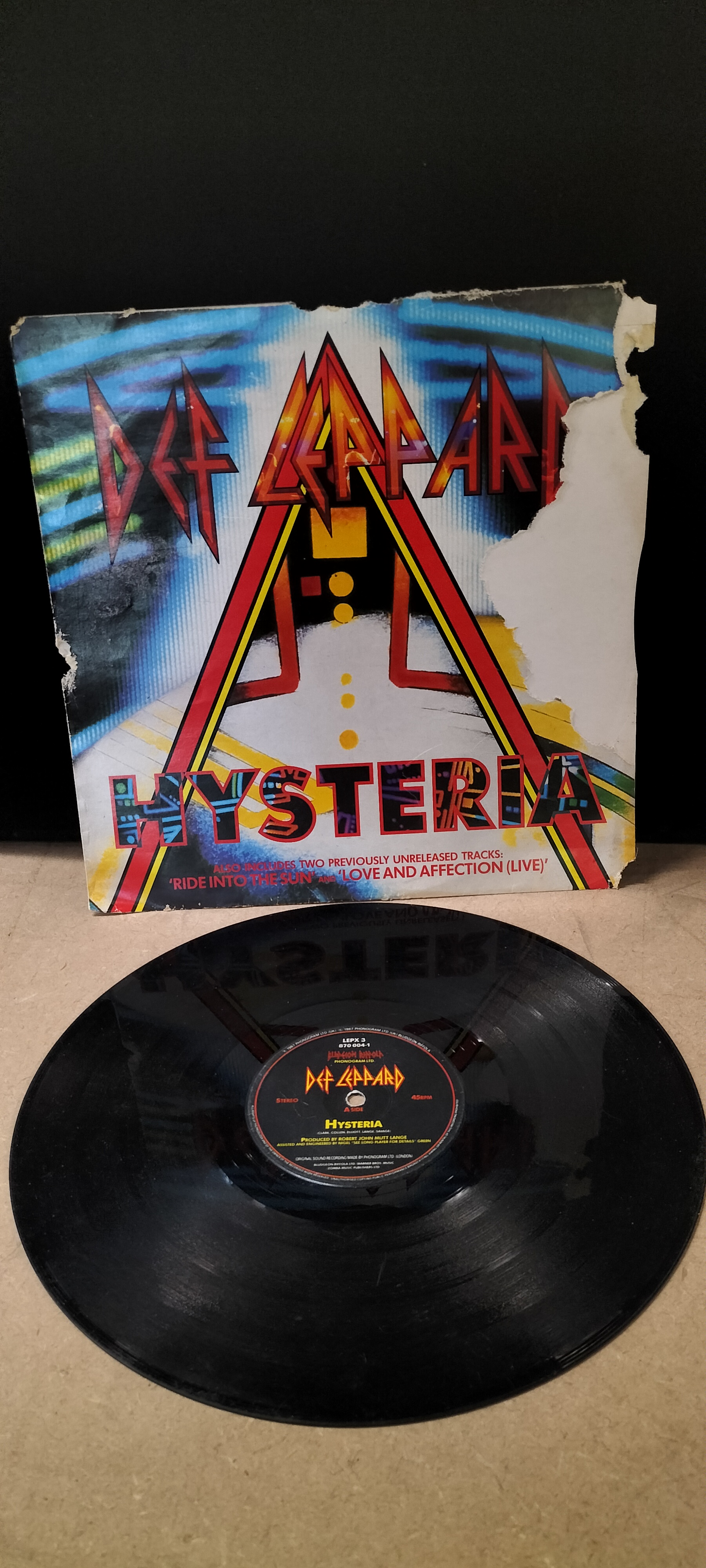 A 12-inch Def Leppard Hysteria Vinyl Single, LEPX 3