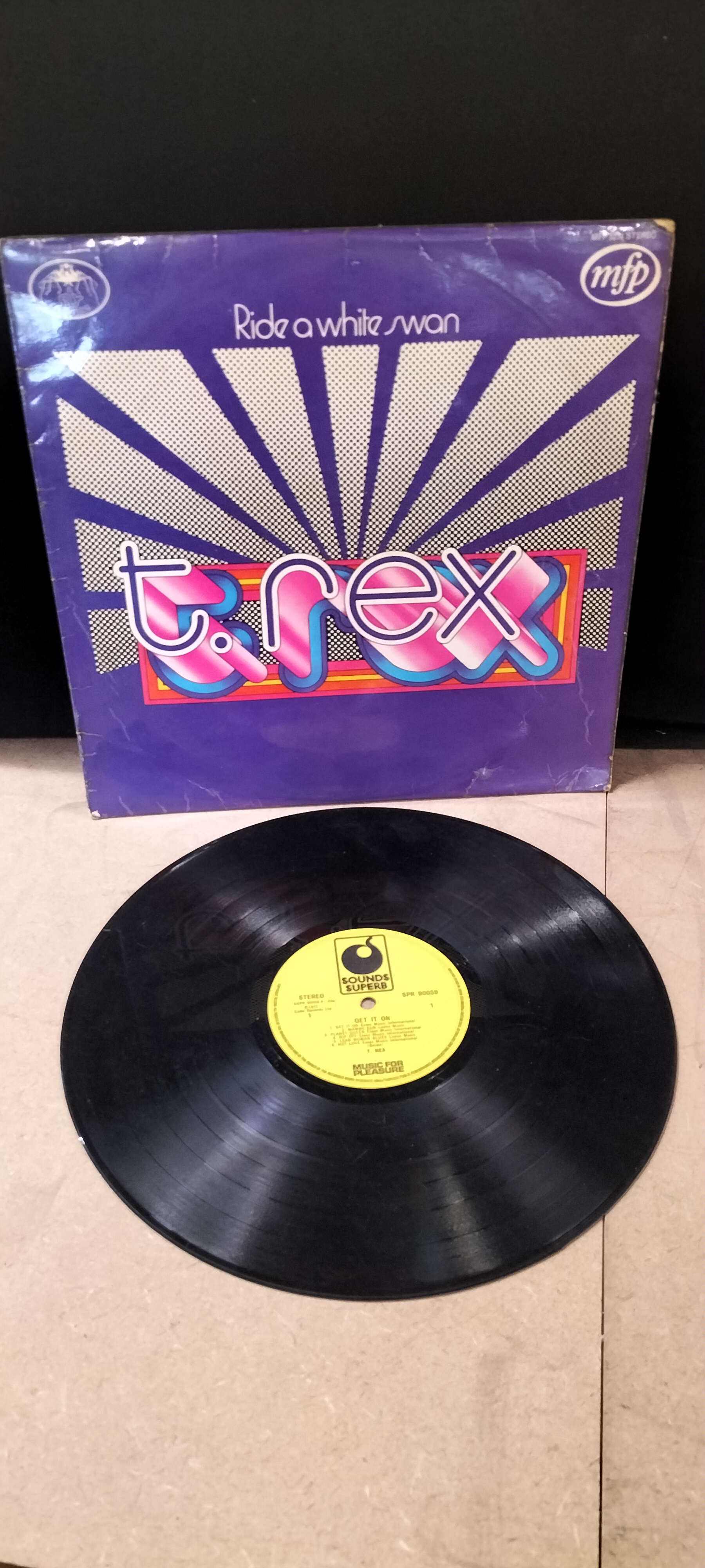 A T. Rex Ride a White Swan Sleeve and Get It On Vinyl LP SPR 90059