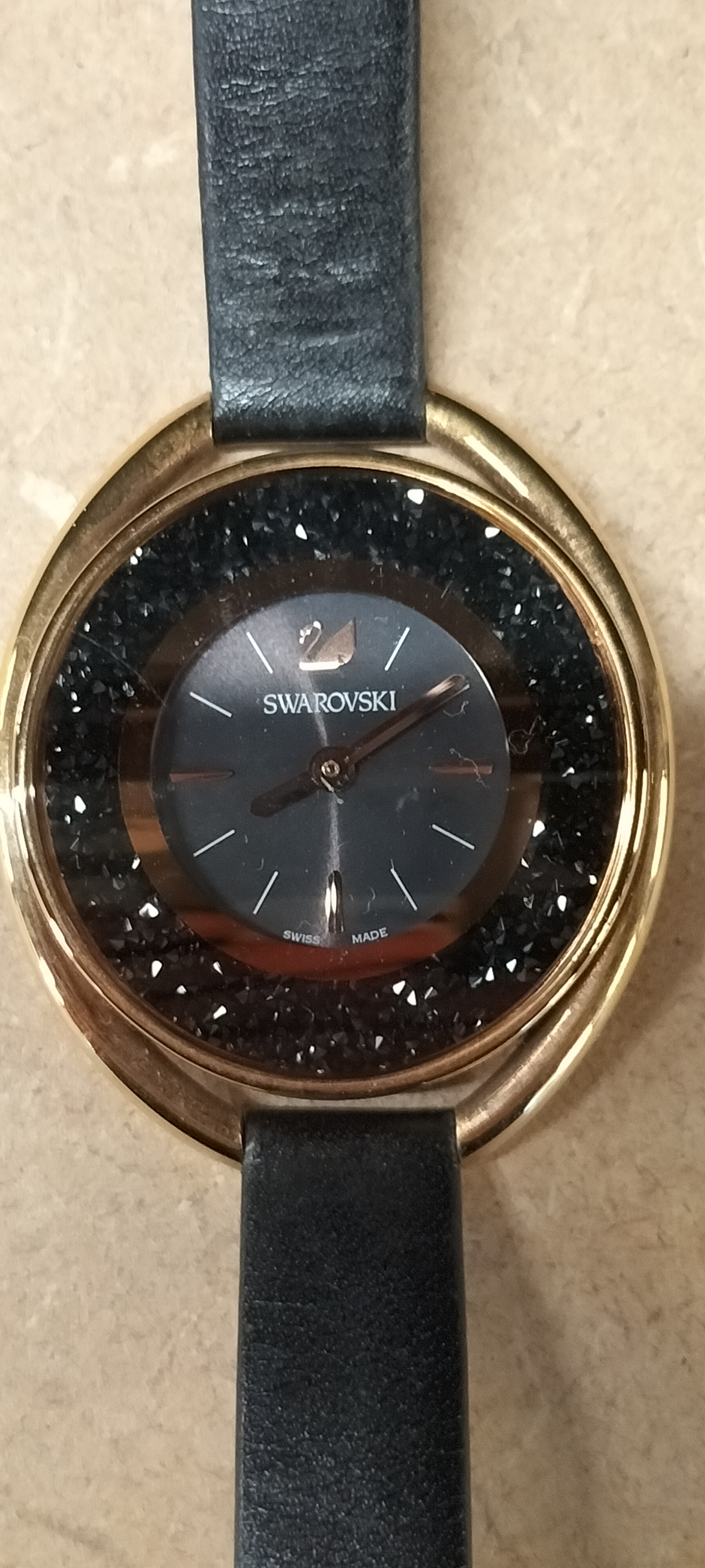 A Swarovski Rose Gold Tone Crystalline Oval Wristwatch, 5230943