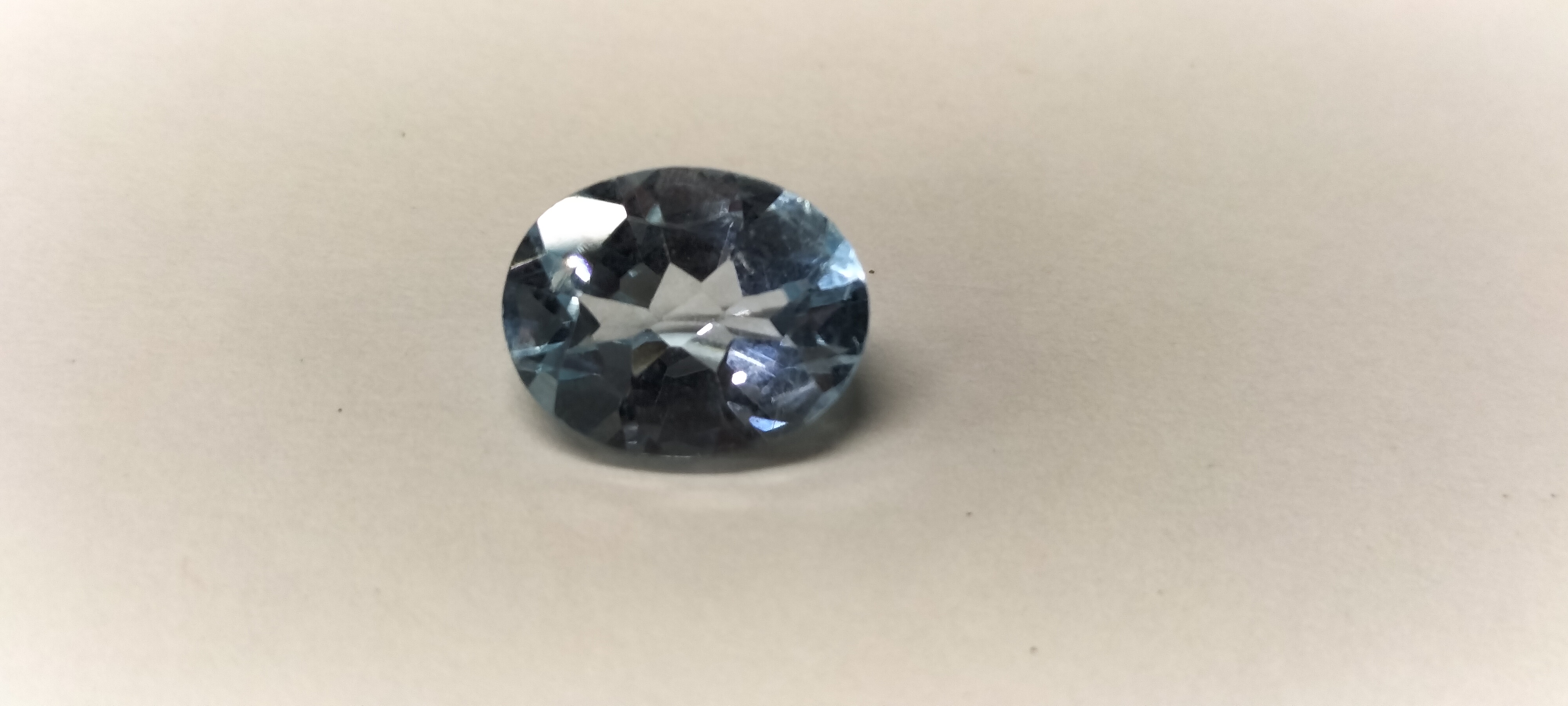 A 3.15 Carat  Blue Topaz Oval Faceted Gemstone