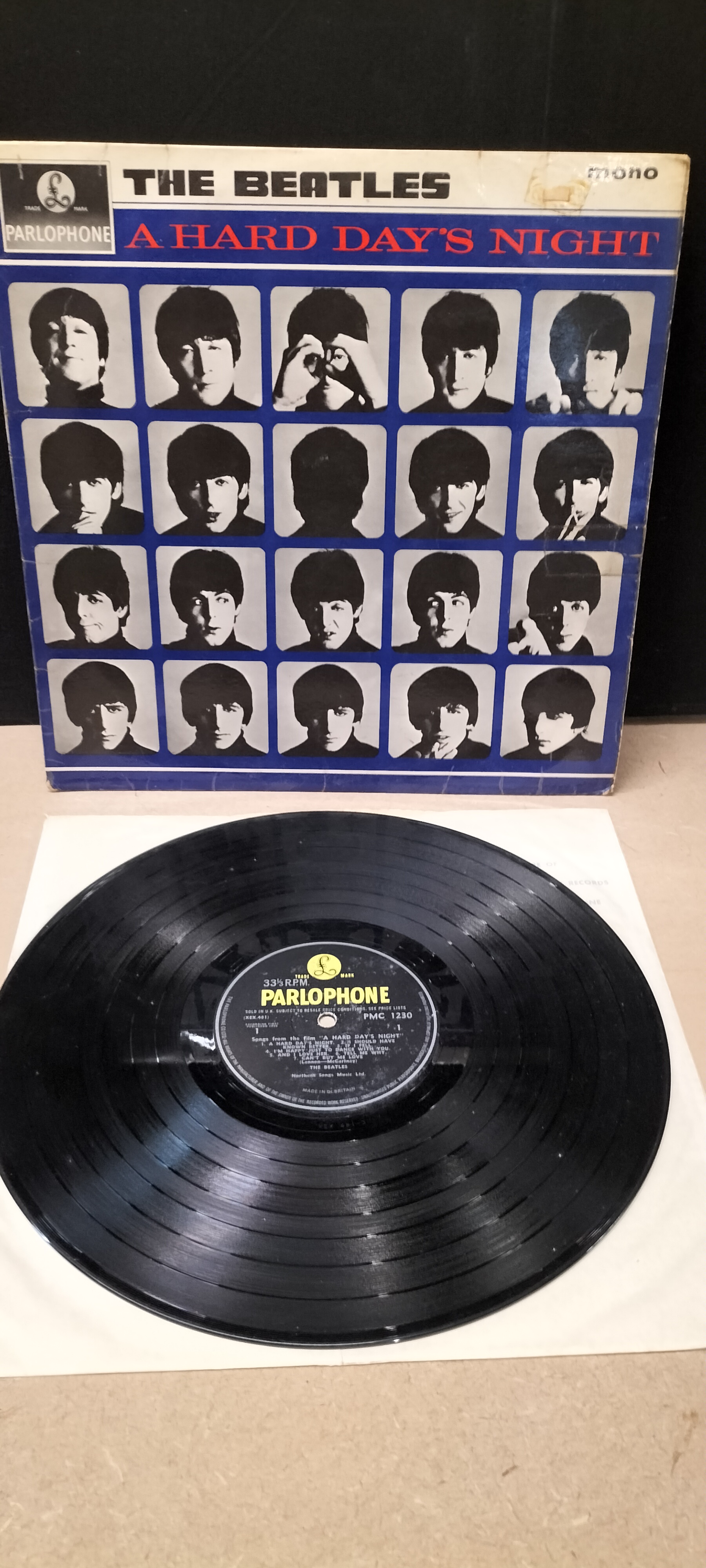 A Beatles A Hard Day's Night Parlophone PMC 1230 Mono Vinyl LP