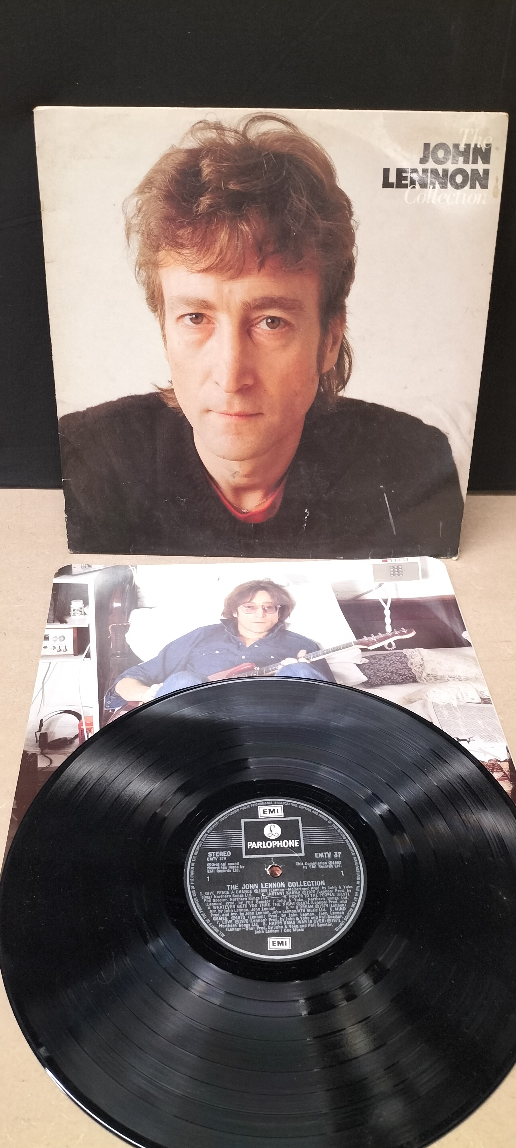 A 1982 John Lennon The John Lennon Collection Parlophone EMI Vinyl LP Record, EMTV 37