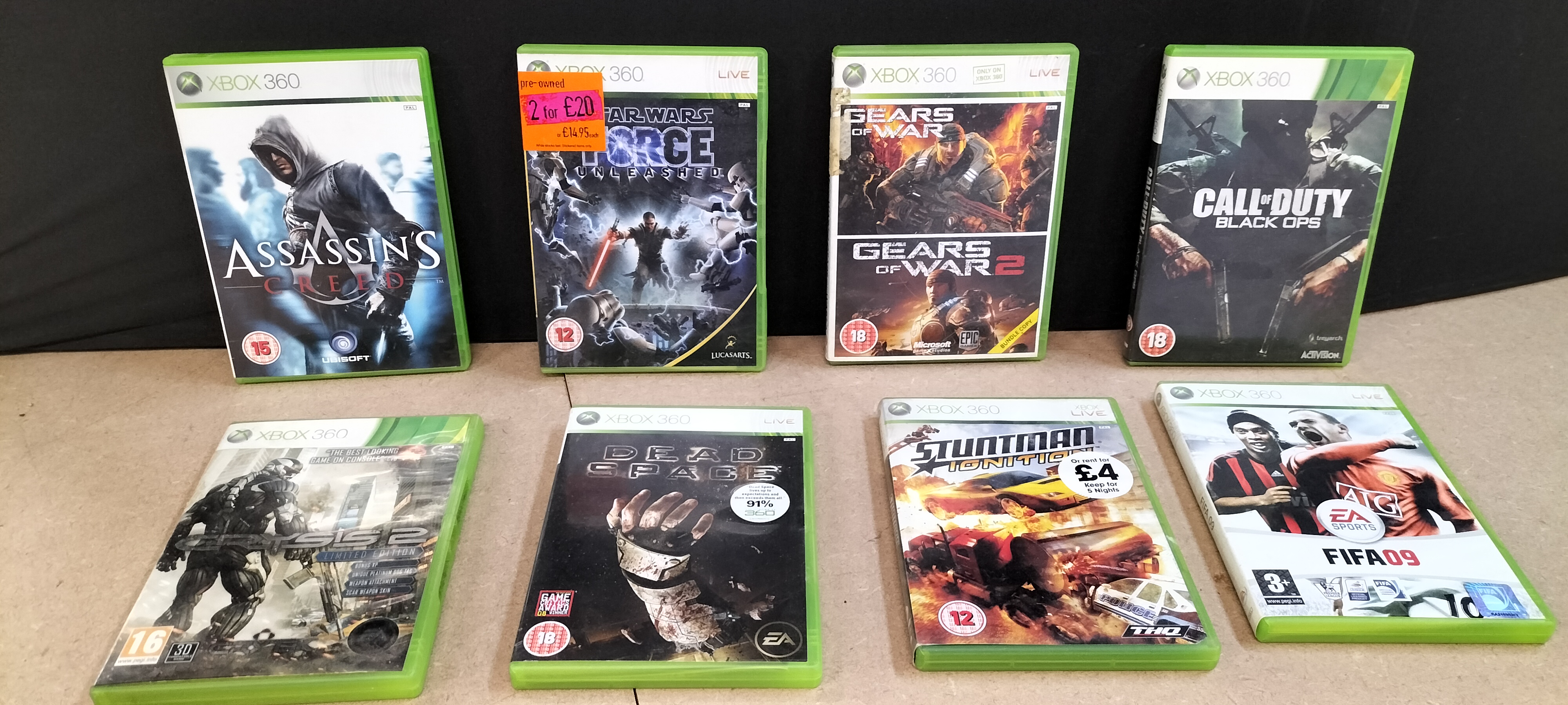 A Collection of 8 Microsoft Xbox 360 PAL Region Video Games