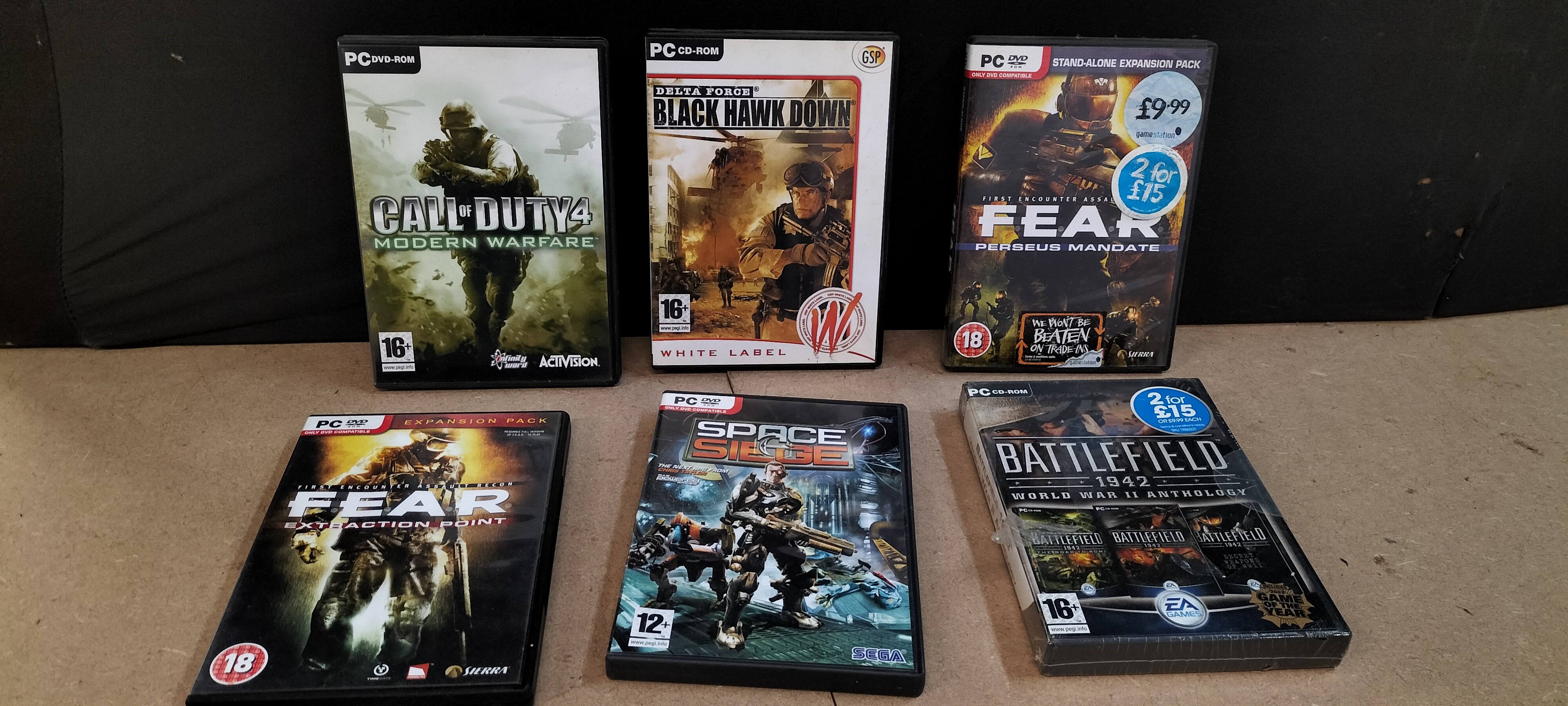 A Collection of 6 PC CD-ROM and DVD-ROM Video Games
