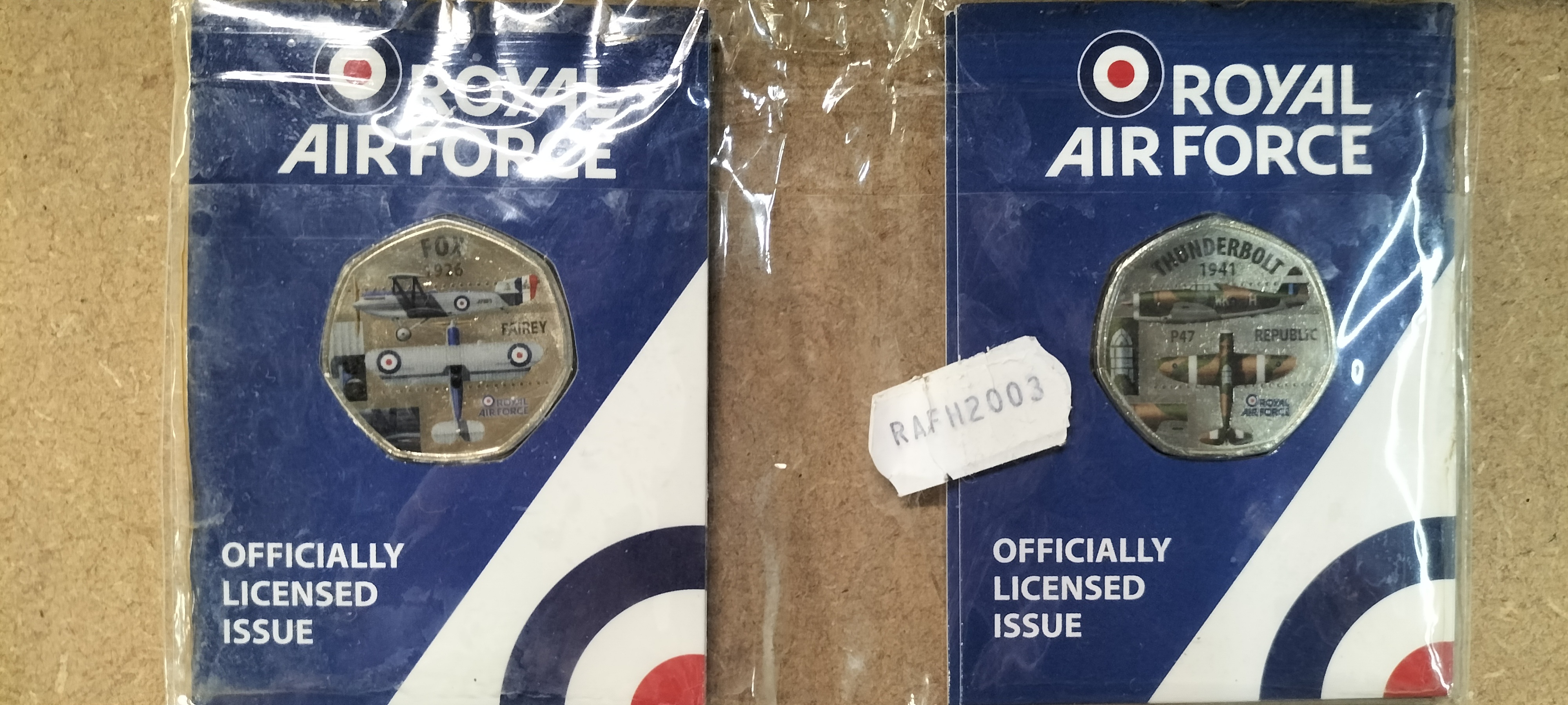 A Collection of 4 Royal Air Force Commemorative 50p Shaped Coins