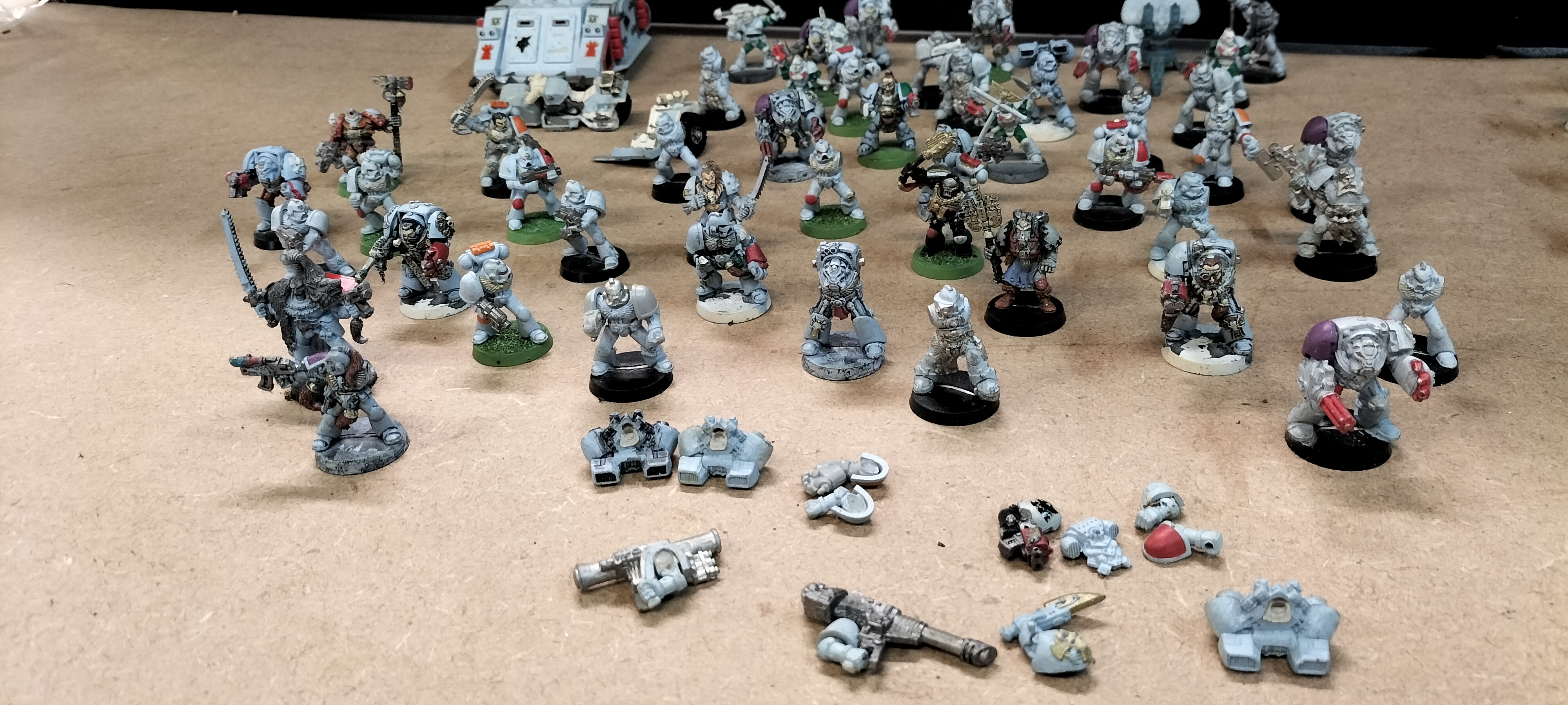An Assortment of Plastic and Metal Wargaming Miniatures including Armoured Transport Vehicle