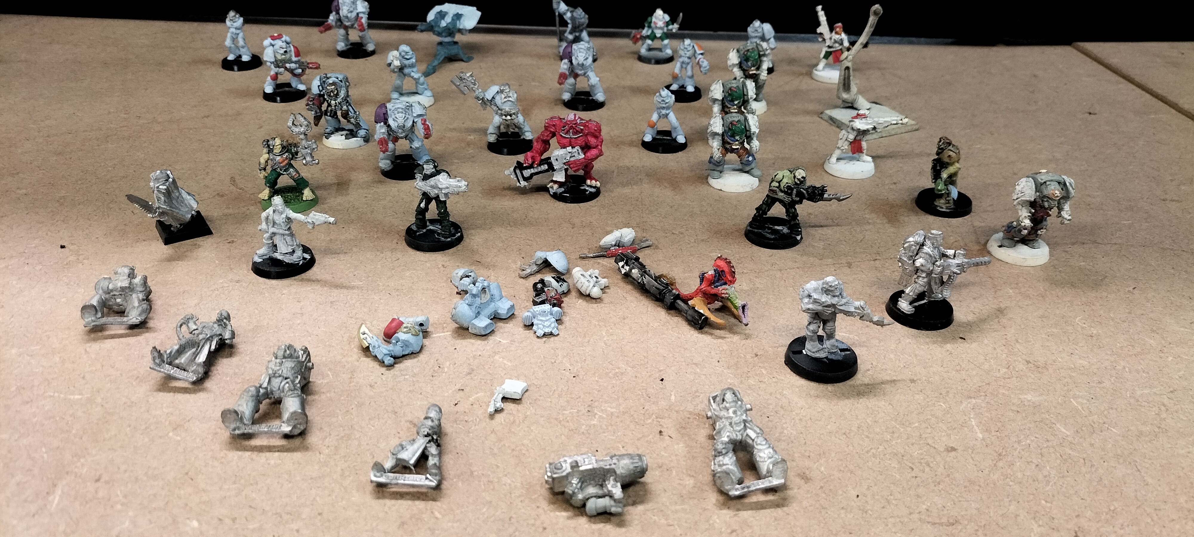 A Collection of Metal and Plastic Wargaming Miniatures Bearing Inscriptions TERMINATOR, STARRUNNER and PURIFIER