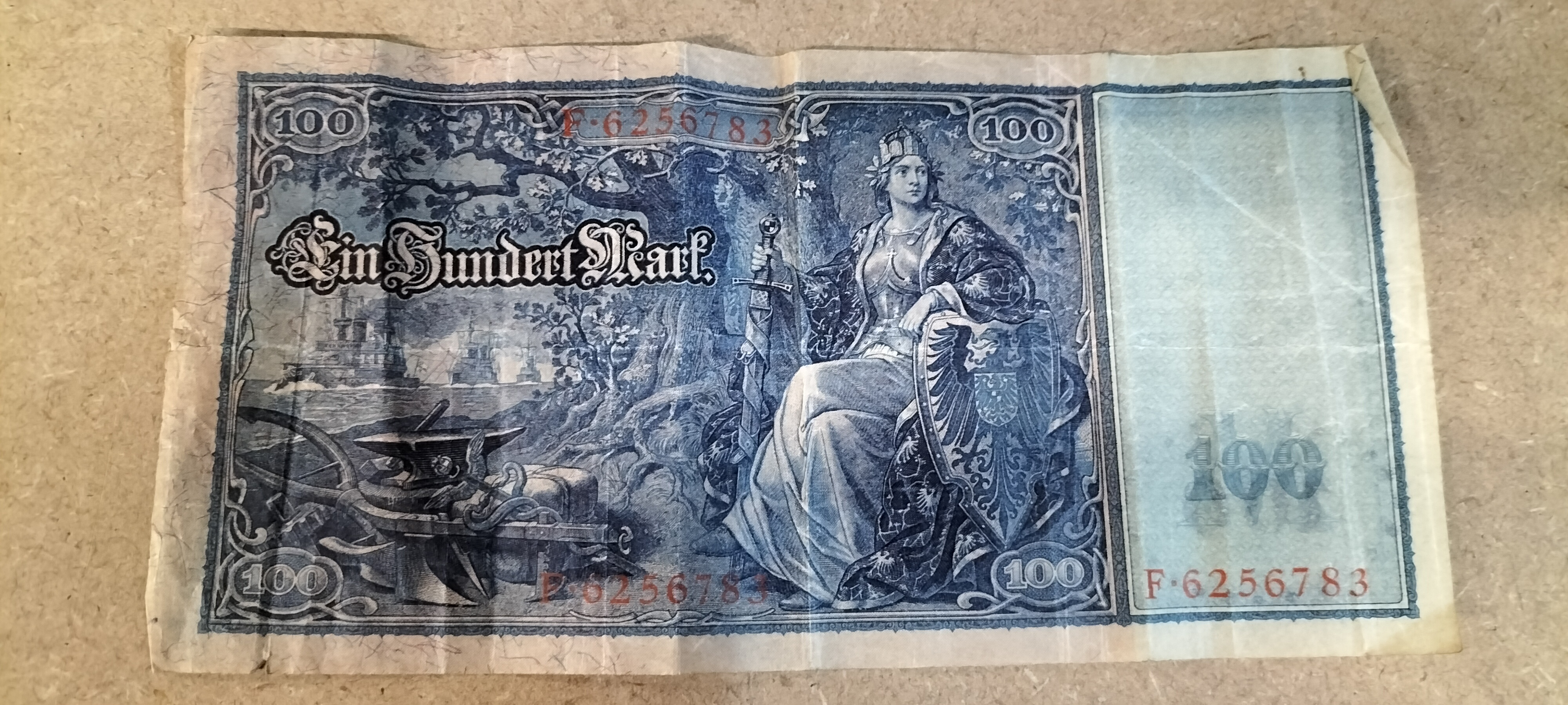 A Single Imperial German Paper 100 Mark Reichsbanknote, 21. April 1910