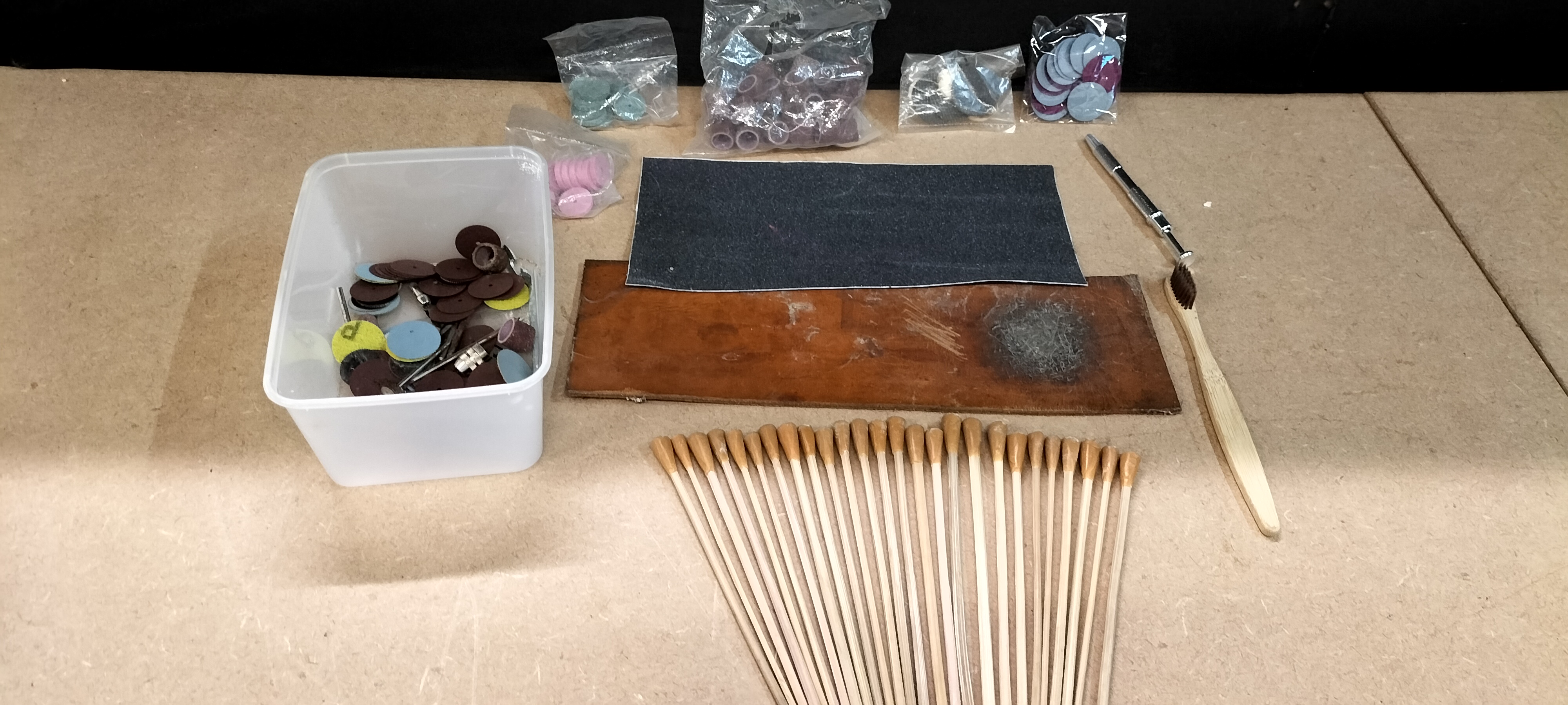 An Assortment of Mixed Craft and Rotary Tool Accessories including Precision Pickup Tool