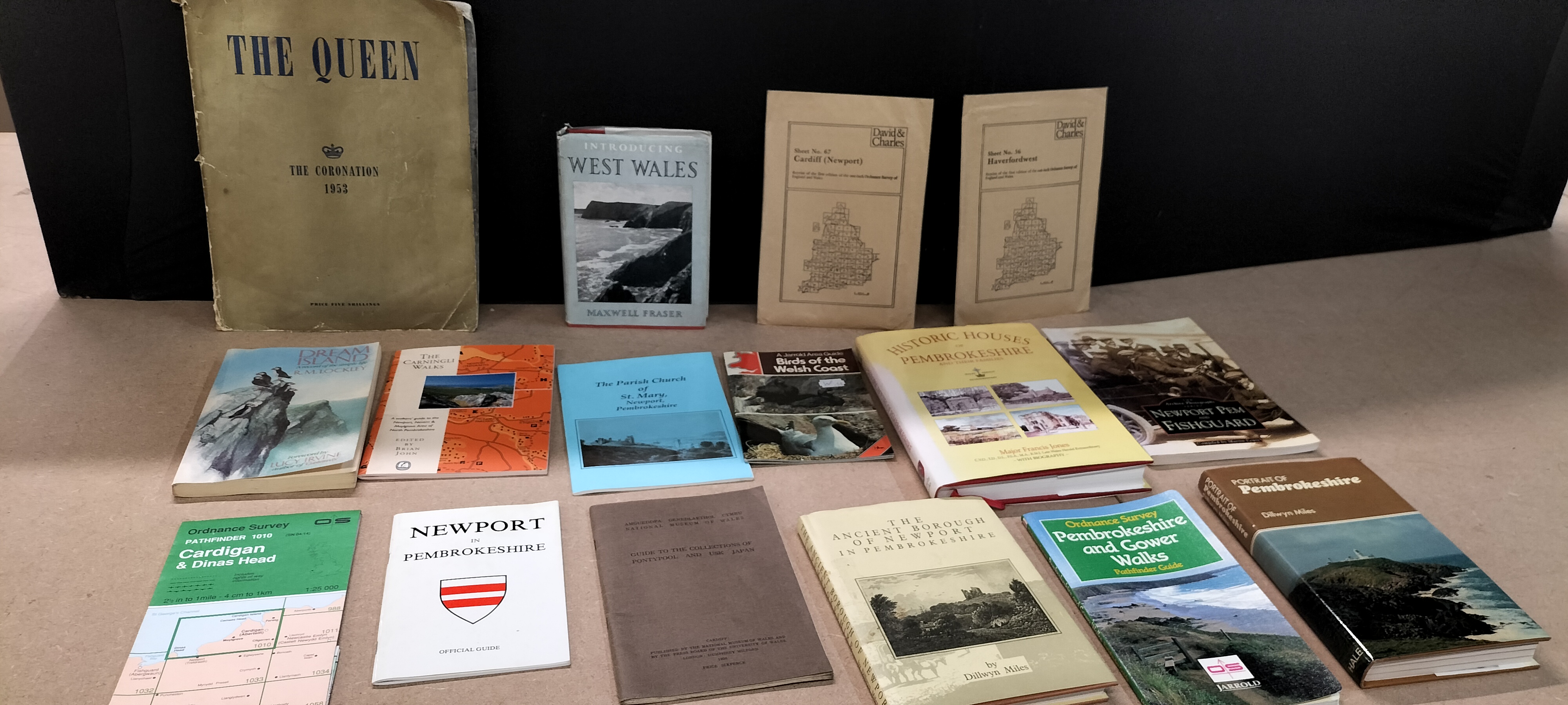 A Collection of 16 West Wales and Pembrokeshire Topographical Books, Maps and Ephemera