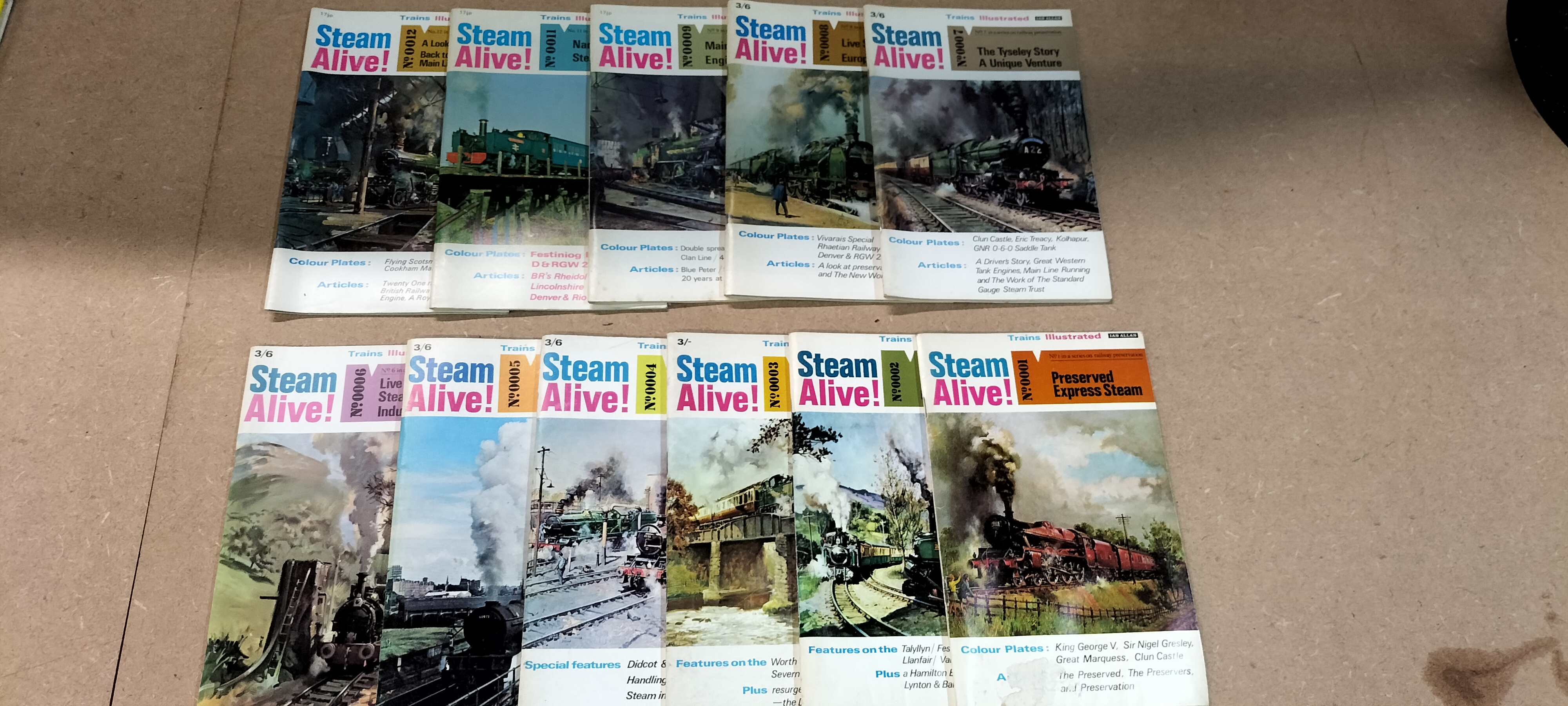 11 Vintage Ian Allan Paper Steam Alive! Magazines