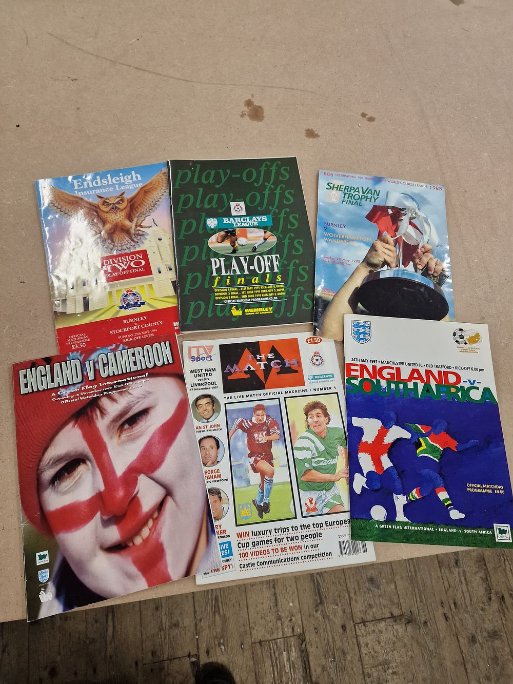 Lot 481: A Collection of 6 Vintage Football Match Programmes and Periodicals