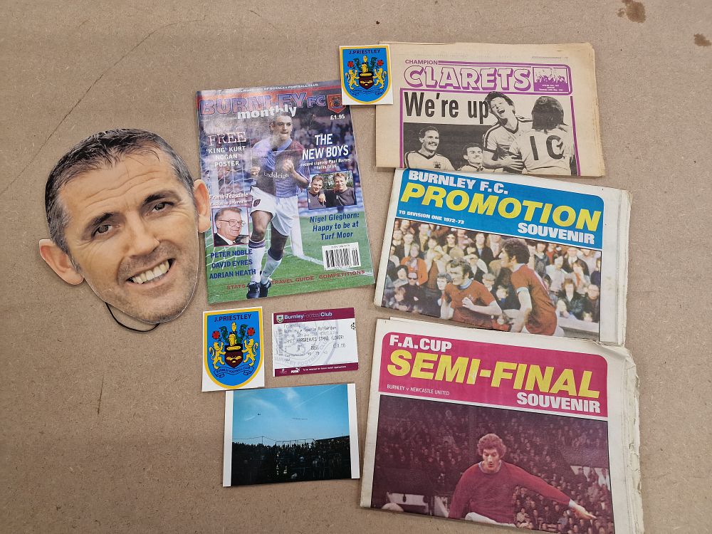 Lot 486: A Collection of 9 Items of Burnley Football Club Memorabilia and Ephemera