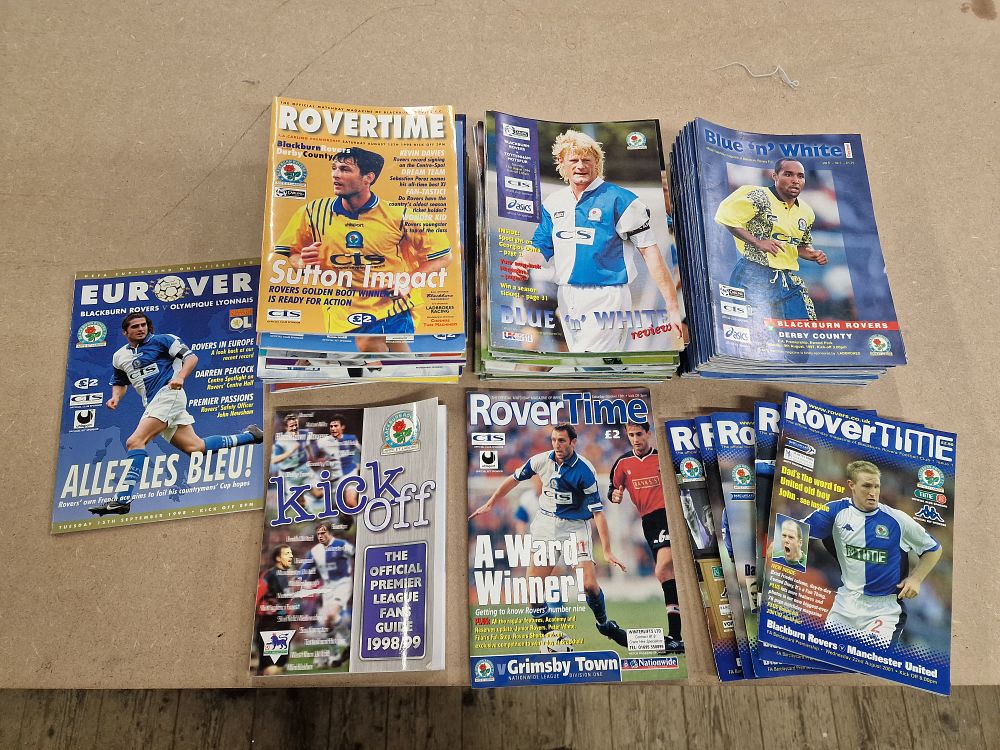 Lot 498: A Collection of Vintage Blackburn Rovers FC Paper Matchday Programmes and Ephemera