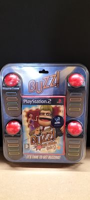 A Sony PlayStation 2 Plastic Buzz! The Music Quiz Bundle with 4 Buzzers