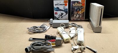 A Nintendo Wii Model RVL-001(EUR) Console Bundle with 2 Games. Tested for Power