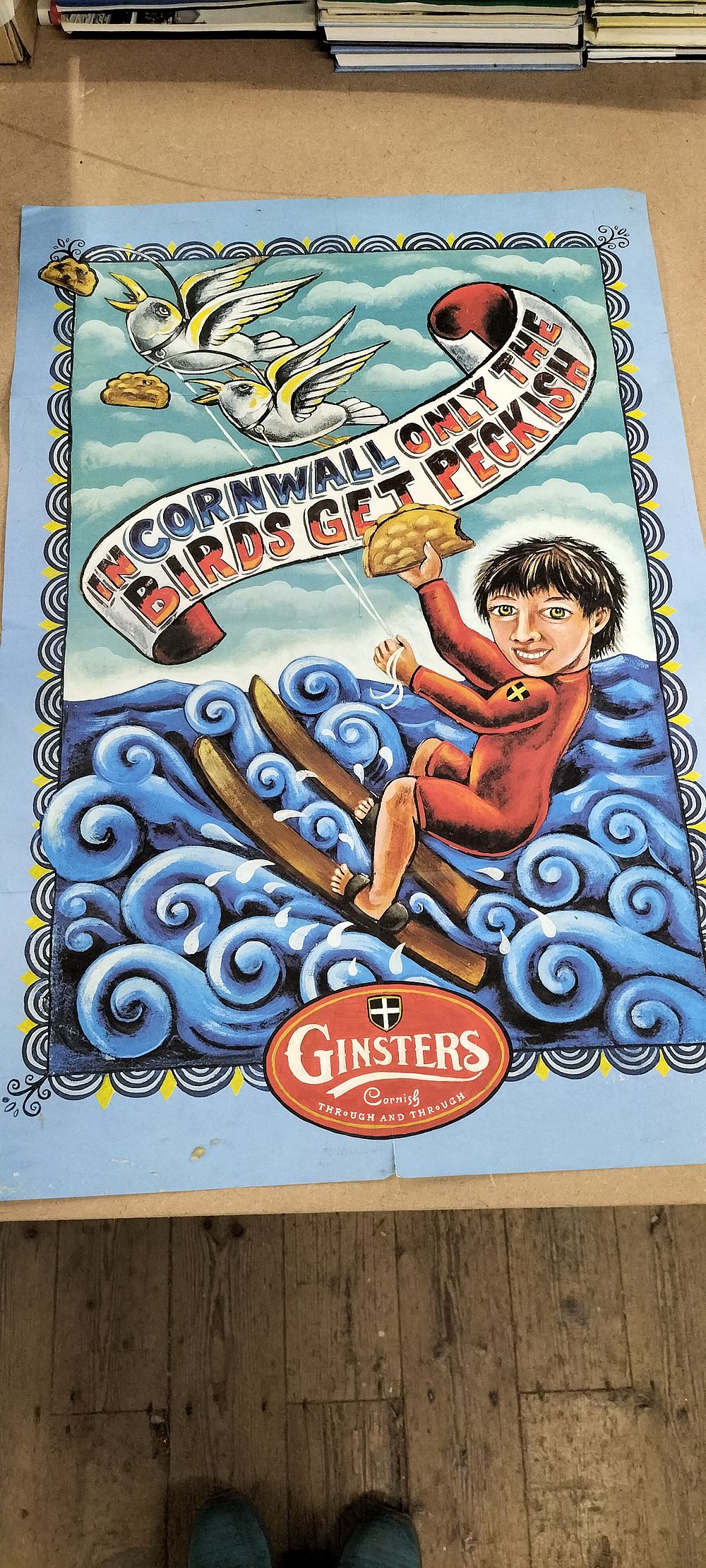 Lot 344: A Double Sided Ginsters Cornish Promotional Advertising Poster