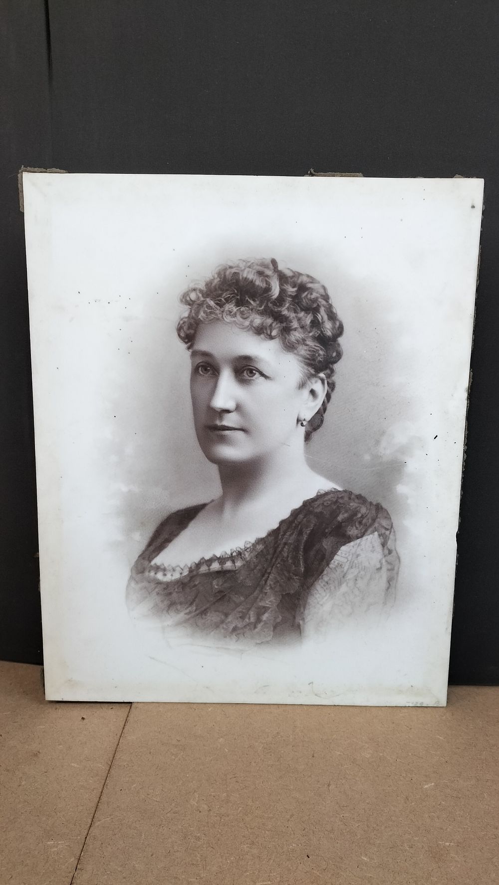 Lot 248: A Late Victorian Opaltype Milk Glass Portrait of a Woman