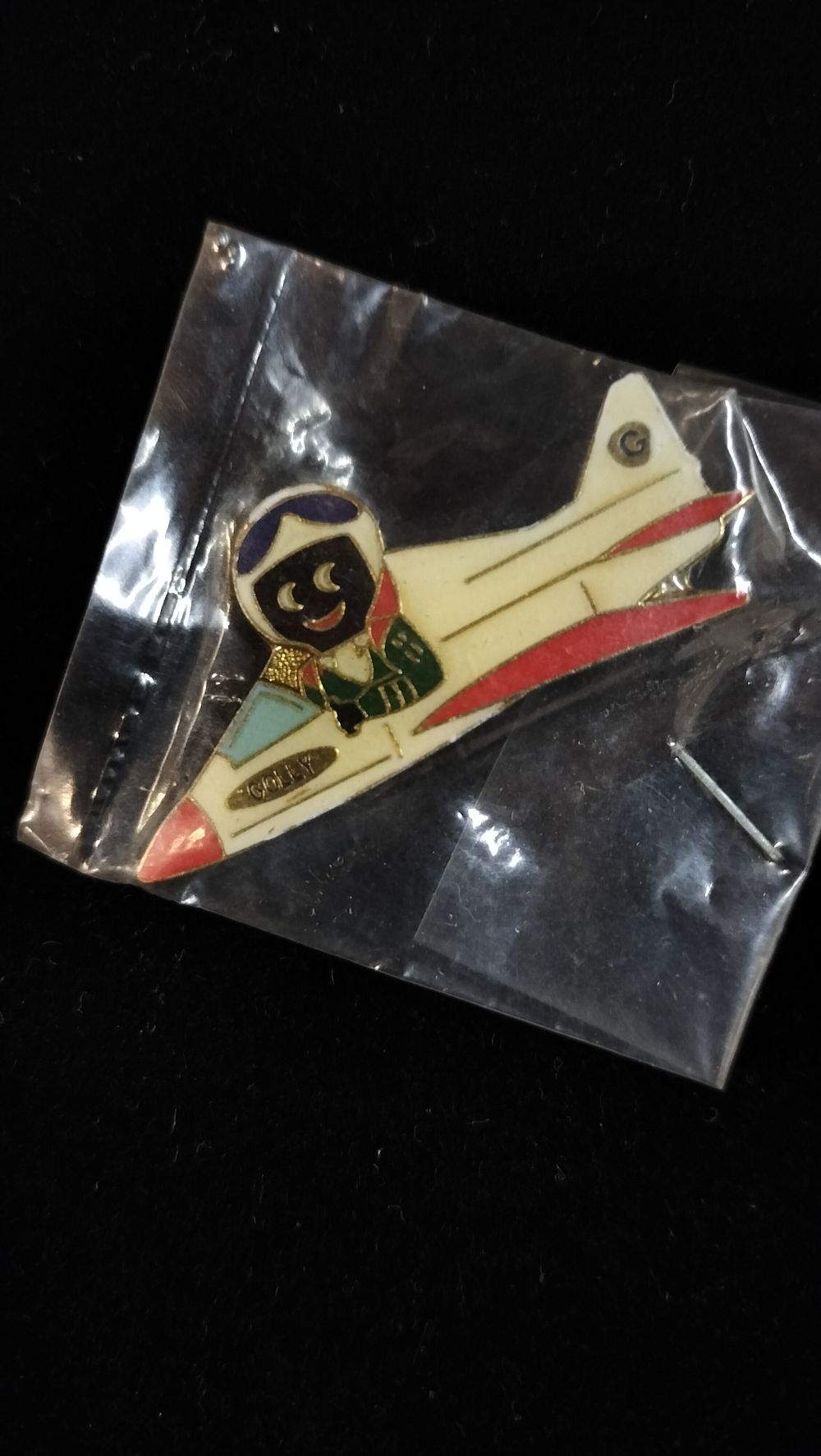 Lot 276: A Gilt Metal and Enamel Jet Pilot Pin Badge Inscribed GOLLY