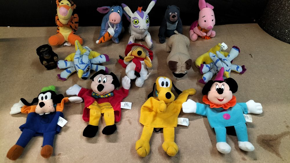 Lot 290: A Collection of Disney Style and Digimon Style Promotional Toys and Hand Puppets