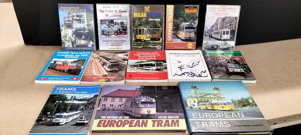 Lot 318: A Collection of 13 European Tramway and Light Rail Subject Books and DVDs