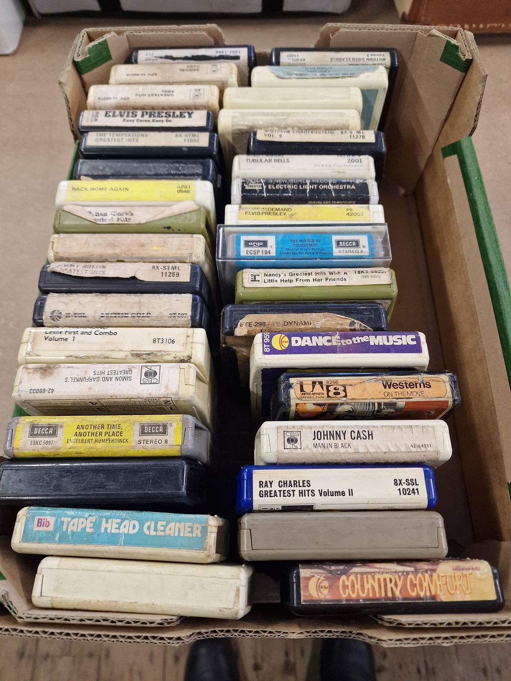 Lot 380: A Collection of Vintage 8-Track Cartridges Including Johnny Cash, ELO and Elvis Presley