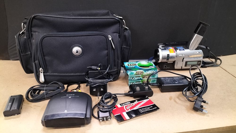 Lot 153: A Sony Digital Handycam DCR-TRV110E PAL Digital8 Camcorder Outfit
