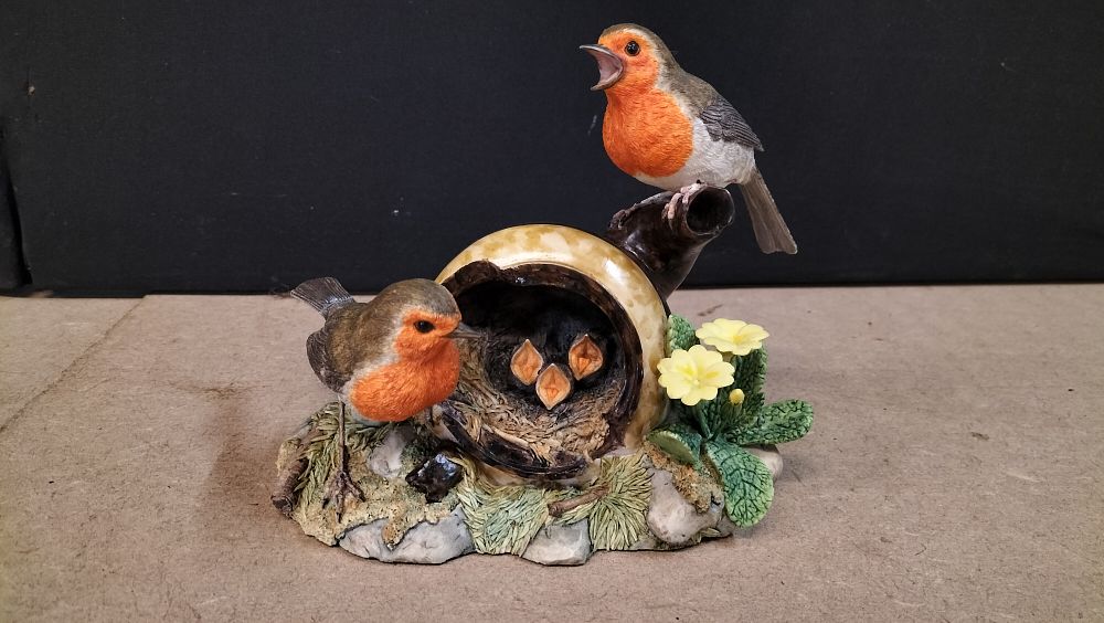 Lot 155: Border Fine Arts The Joys of Spring Resin Robin Figurine, SOC2