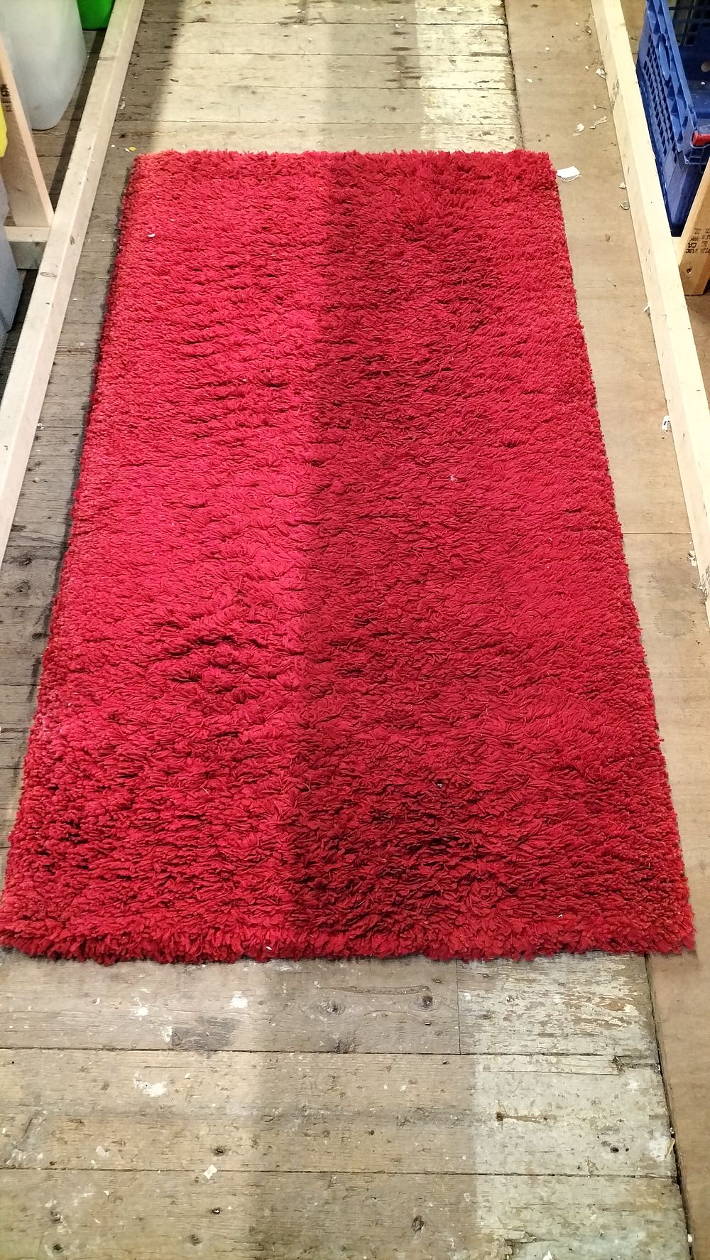 Lot 182: A Synthetic Red Shag Pile Runner Rug, 80x150