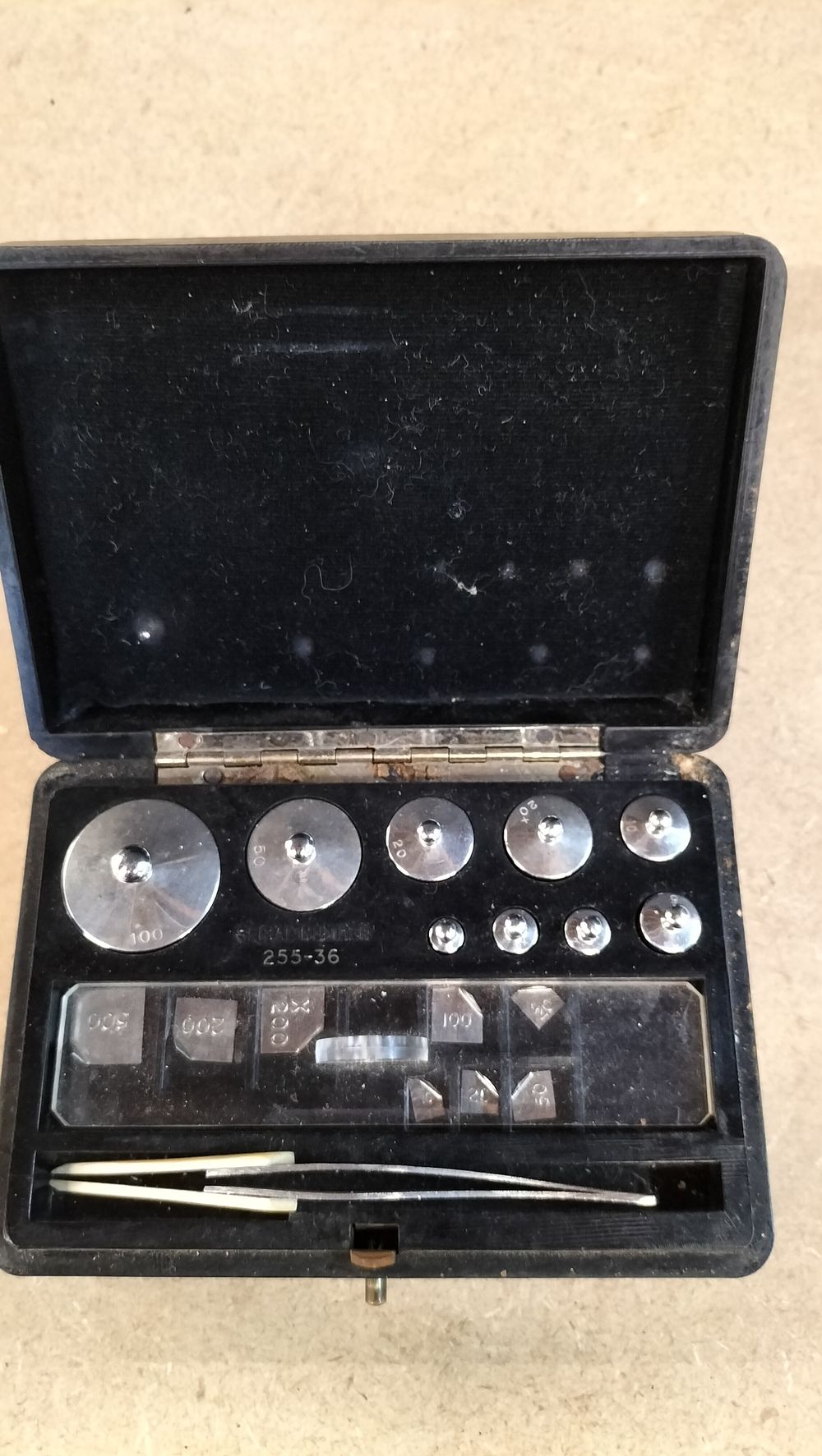 Lot 185: A Complete Set of Military Stanton London Precision Analytical Balance Weights, 255-36. C1901-1955