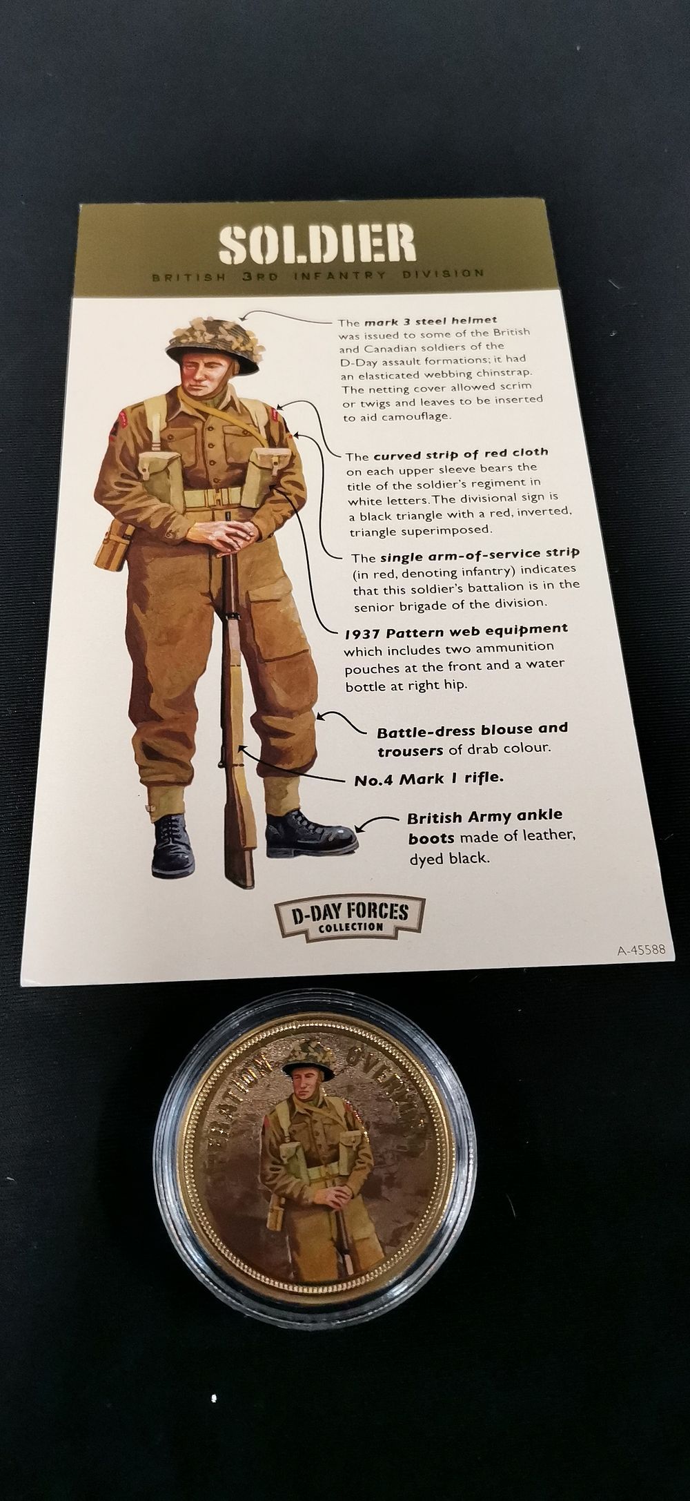 Lot 214: A D-Day Forces Collection Gold-Plated Proof Medallion with Collector Card