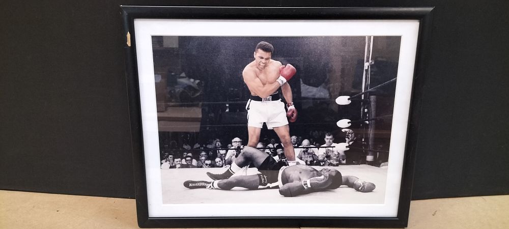 Lot 223: Muhammad Ali vs Sonny Liston Framed Colorised Print