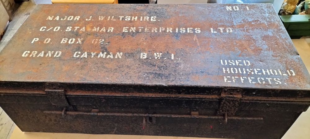 Lot 253: A Major J. Wiltshire Named British Military Metal Transit Trunk