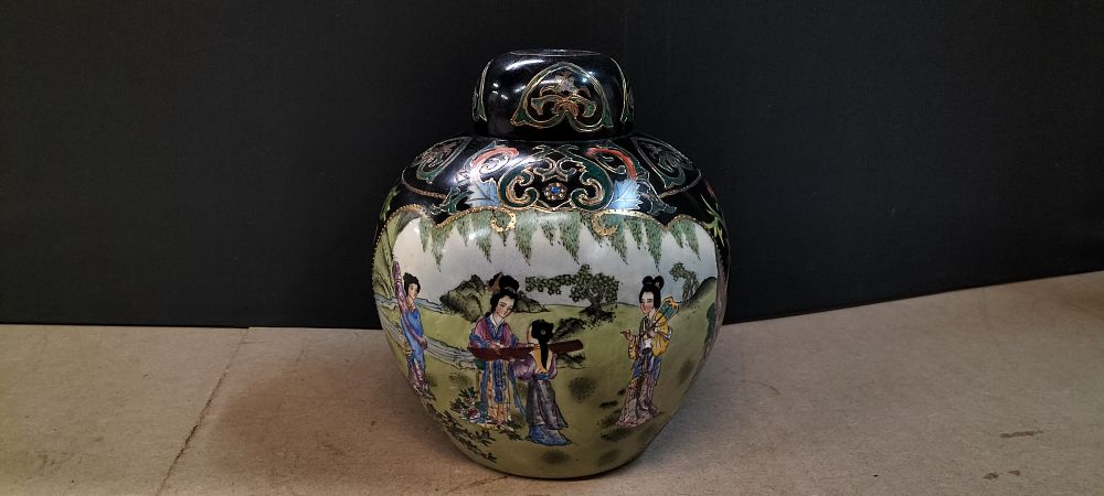 Lot 275: A Satsuma Style Porcelain Ginger Jar Marked Made In China
