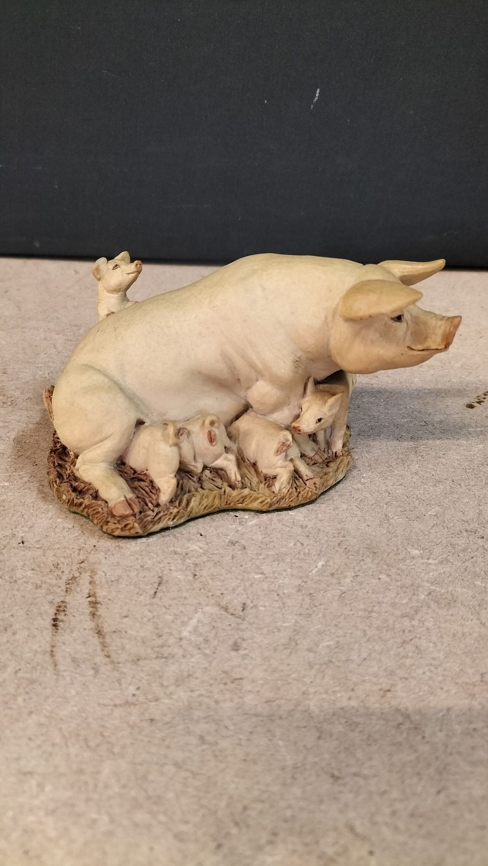 Lot 308: A Hand Painted Composite Sow and Piglets Figurine, Natures Heritage by Holland Studio Craft