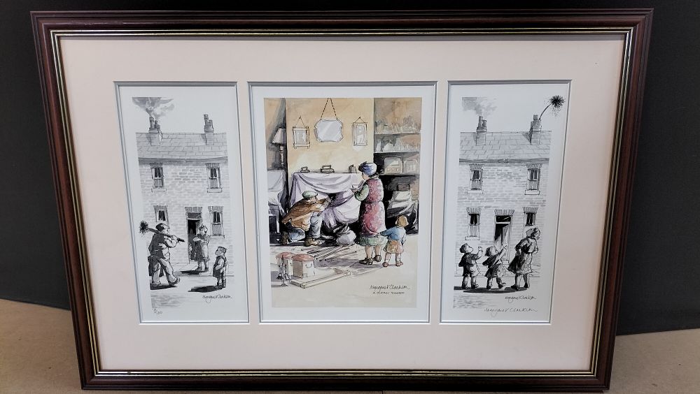 Lot 312: A Framed Margaret Clarkson 'A Clean Sweep' Limited Edition Print Triptych