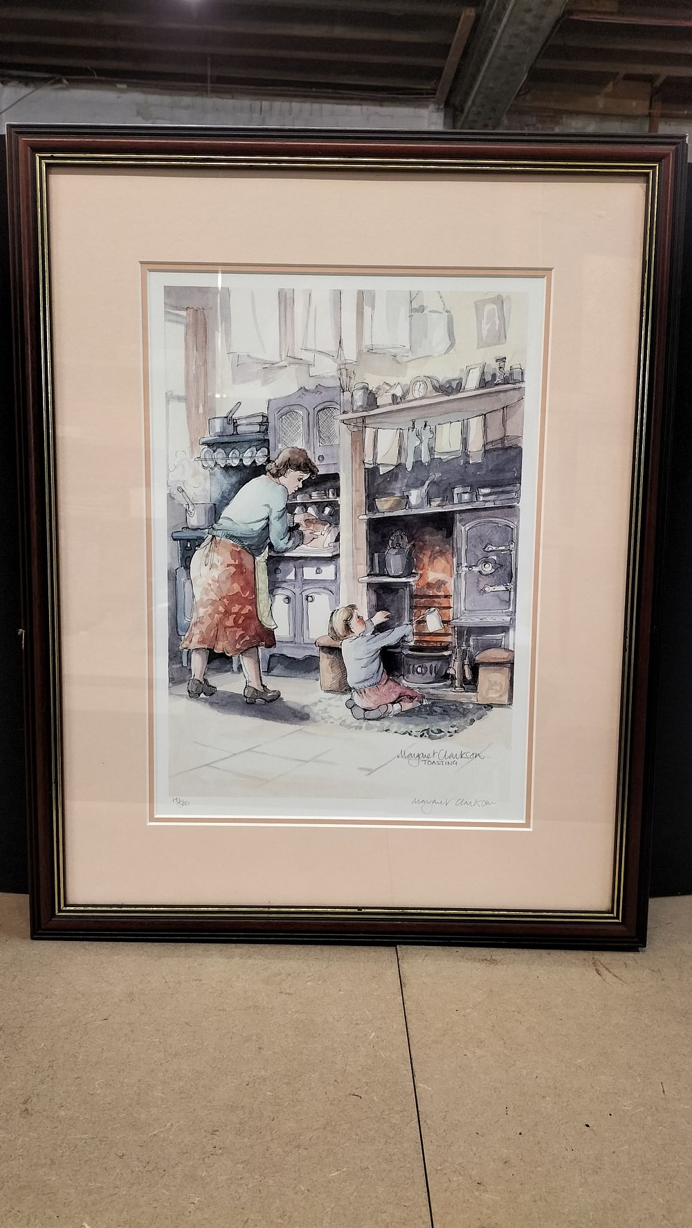Lot 317: Margaret Clarkson 'Toasting' Framed Print (Signed), 141/500