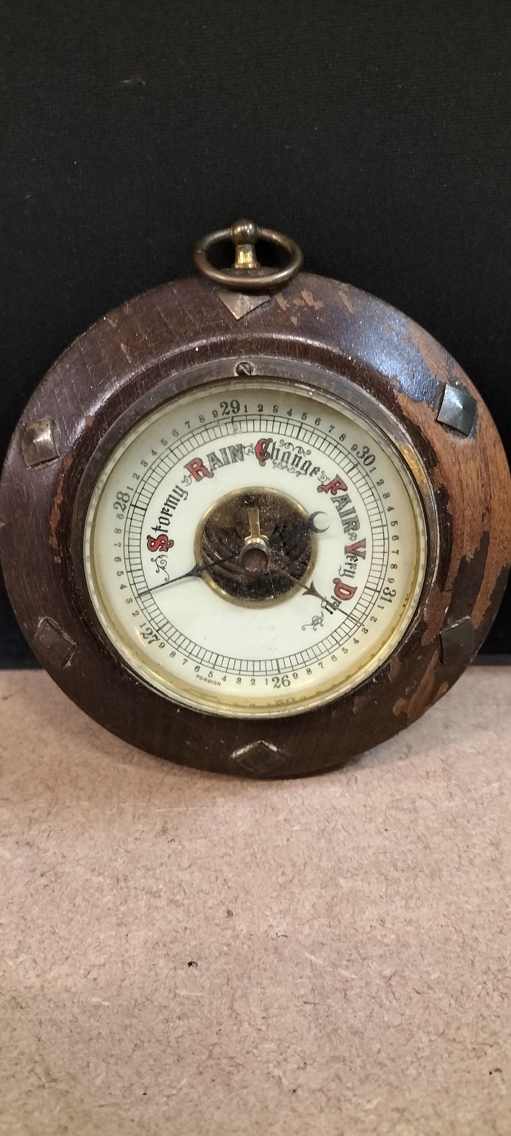 Lot 326: A Wooden Case Aneroid Wall Barometer