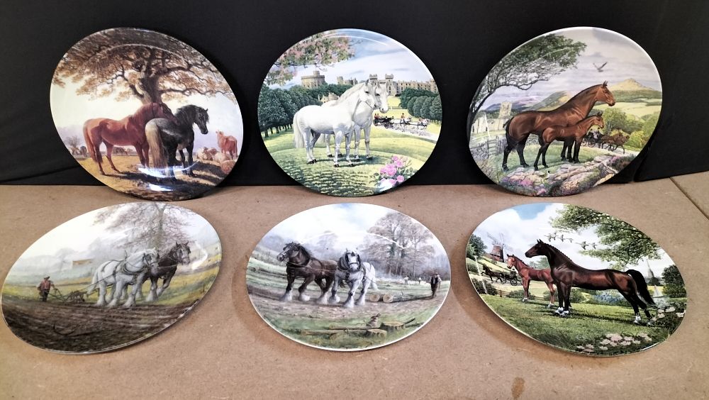 Lot 351: A Collection of 6 Royal Doulton Fine Bone China Equestrian Plates