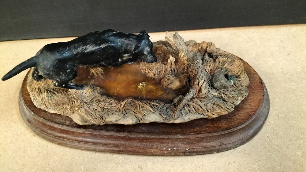Lot 356: Country Artists by Richard Cooper Black Painted Resin Labrador Retriever Figurine