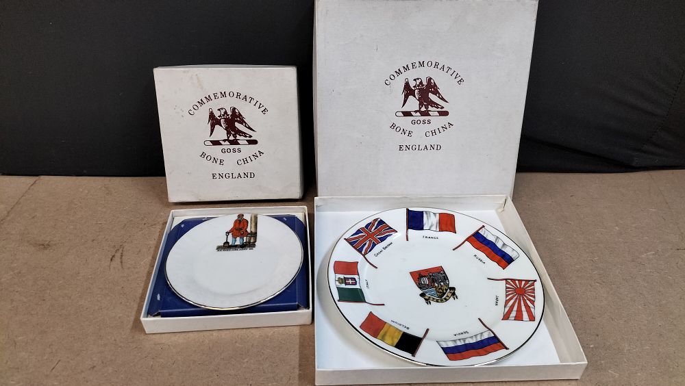 Lot 387: 2 W.H. Goss Bone China Commemorative Plates with Original Boxes