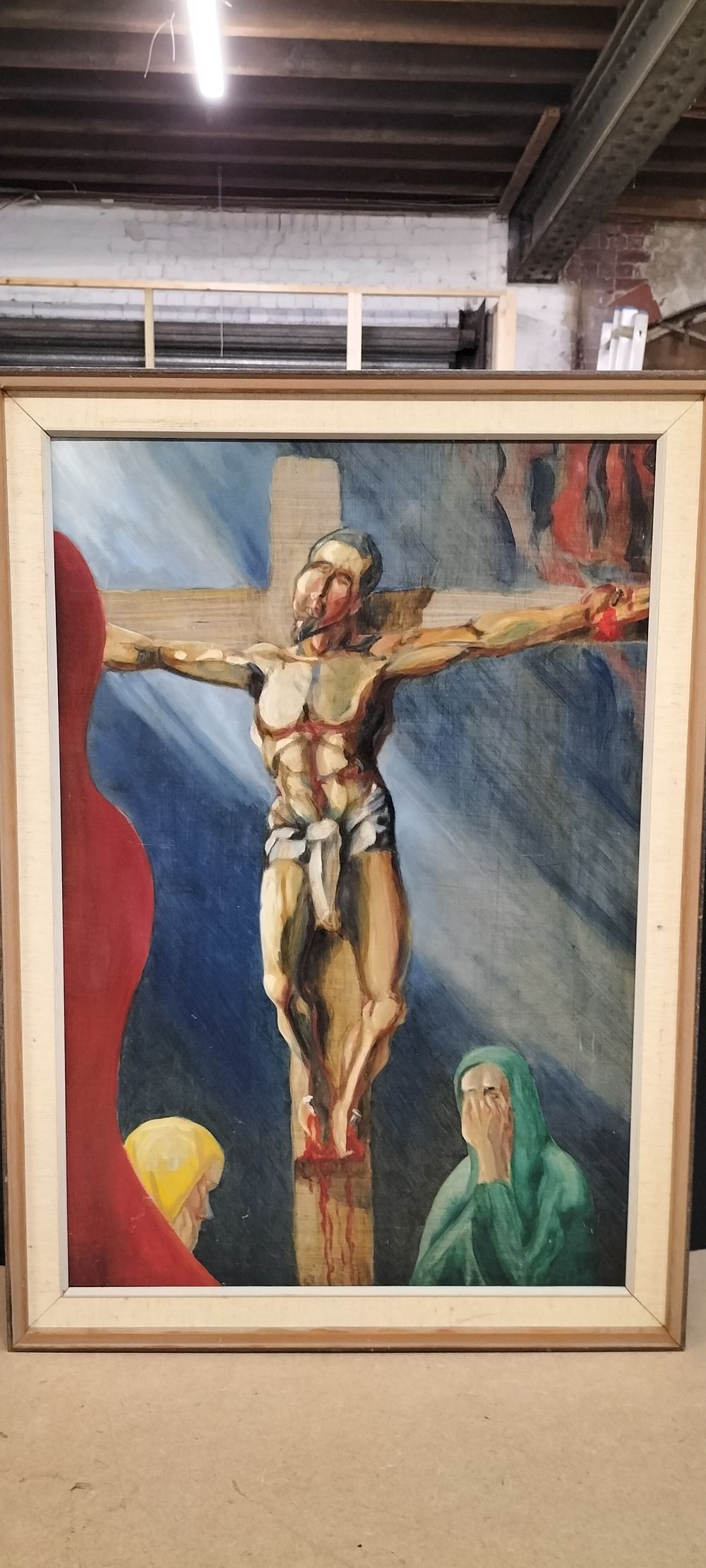 Lot 173: The Crucifixion, Oil on Board