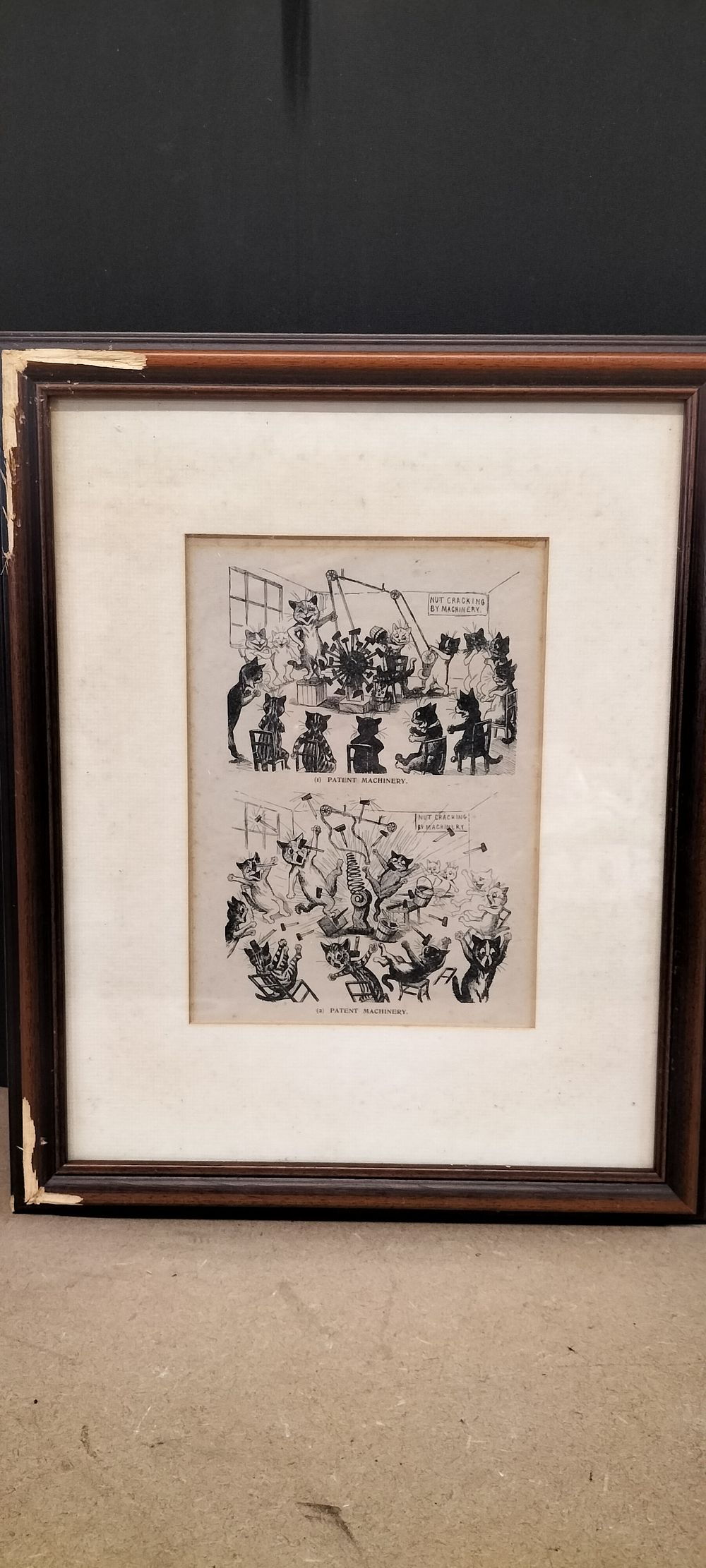 Lot 212: Framed Monochromatic Two-Panel Print Patent Machinery