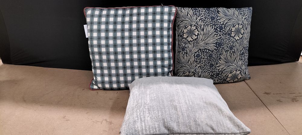 Lot 234: 3 Contemporary Woven Textile and Velvet Scatter Cushions