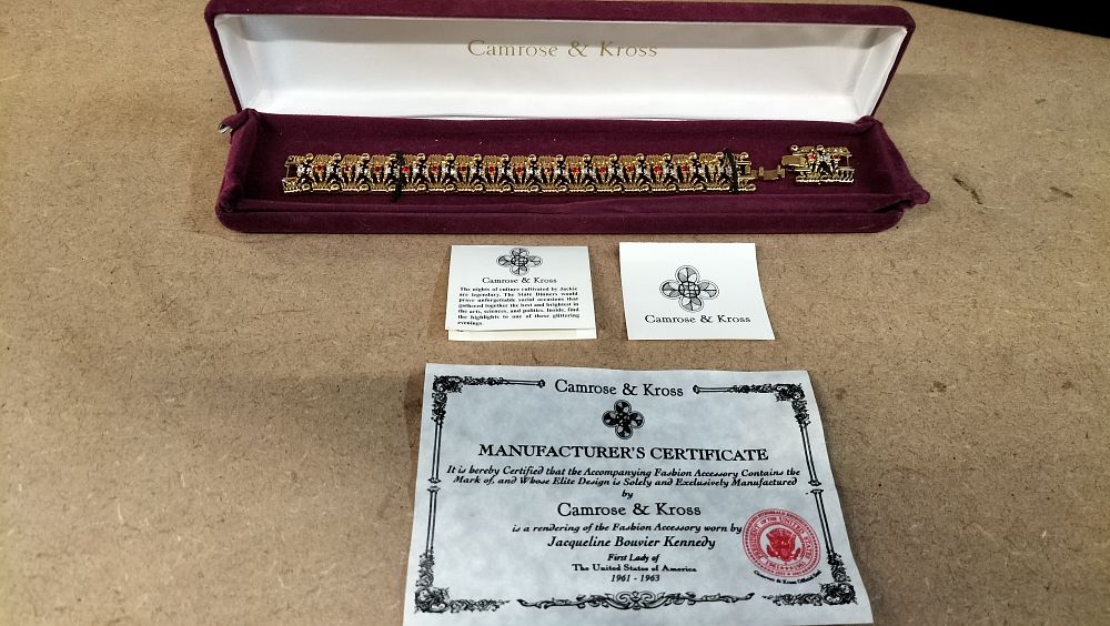 Lot 433: Camrose & Kross Jacqueline Kennedy Collection Yellow Gold Tone Link Bracelet