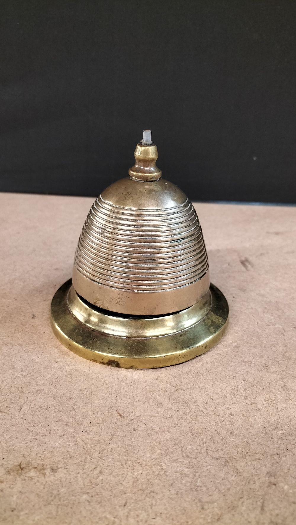 Lot 443: A Victorian Brass Beehive Style Countertop Bell