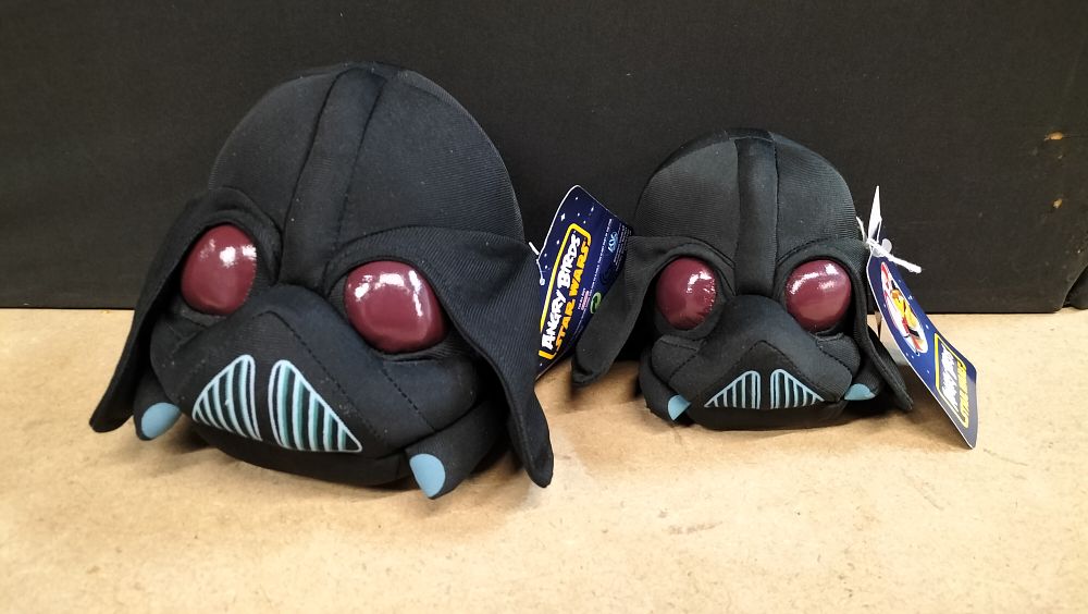 Lot 181: A Pair of Angry Birds Star Wars Darth Vader Plush Toys